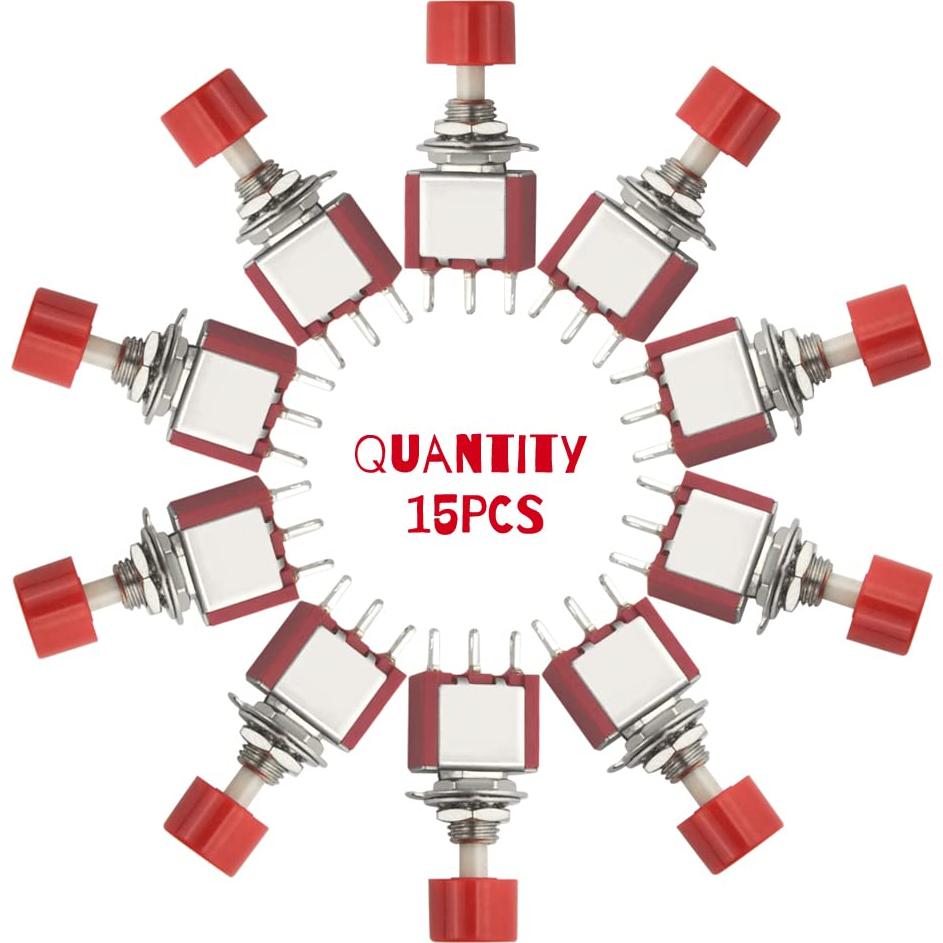 Interruptores de Botón Momentáneo SPDT WMYCONGCONG 15 Pcs 250V