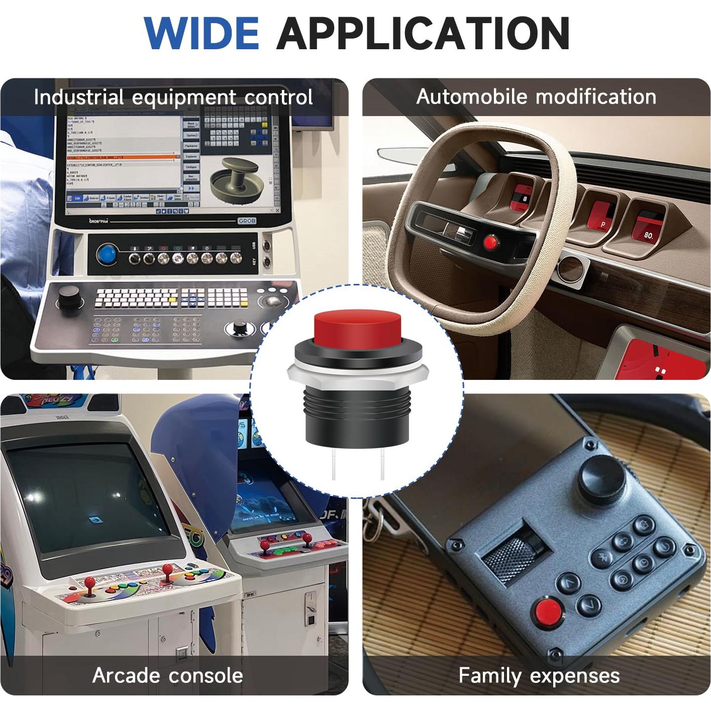 30 Interruptores de Botón Momentáneo 15mm Tmyjfjingxi
