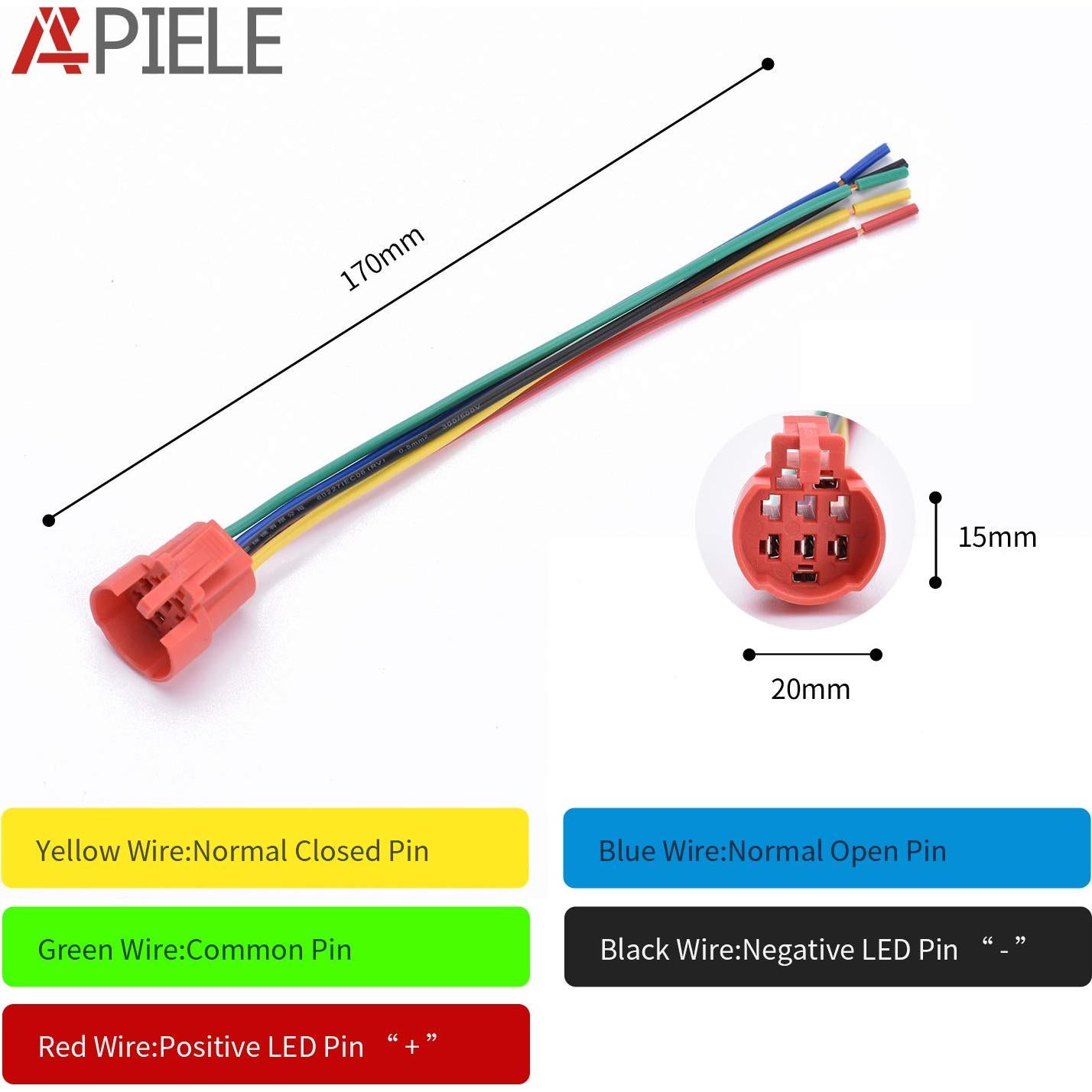 Interruptor Pulsador APIELE 19mm 12V CC Metal LED Amarillo