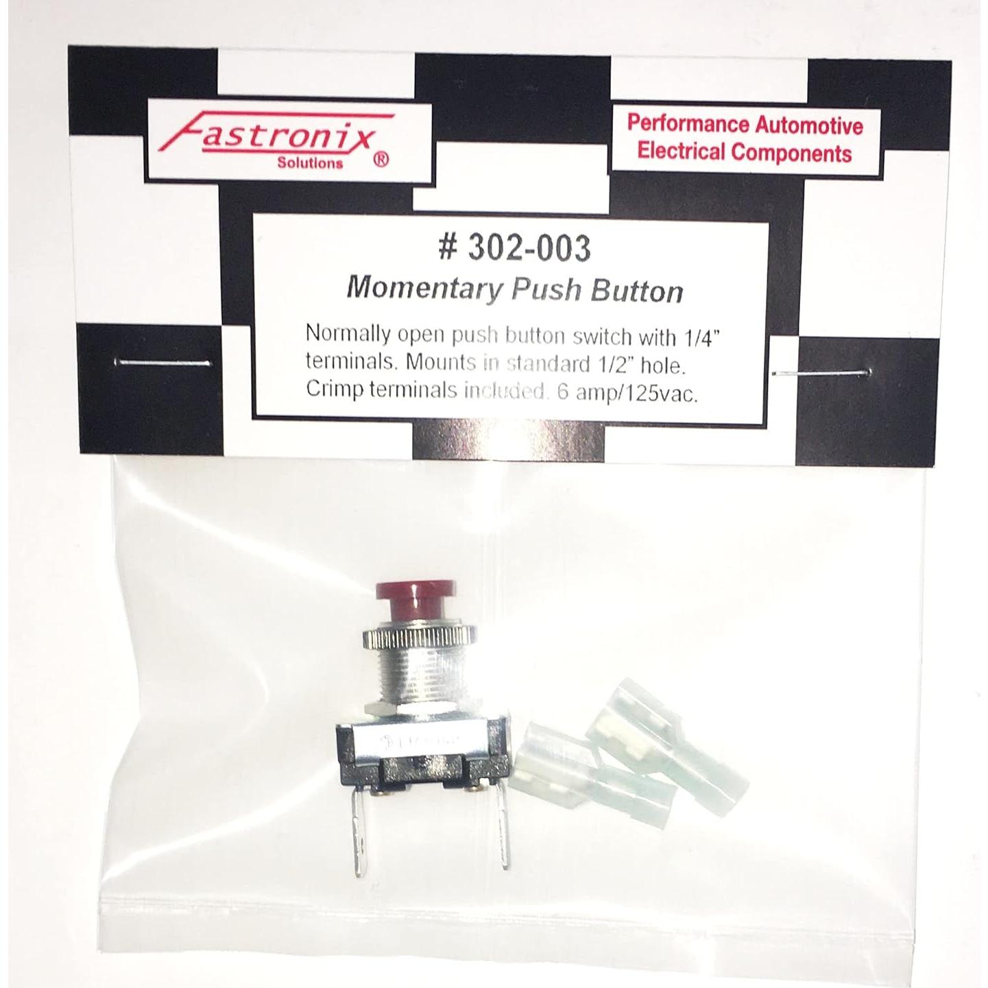 Interruptor de Botón Momentáneo Rojo Fastronix 6A AC/DC