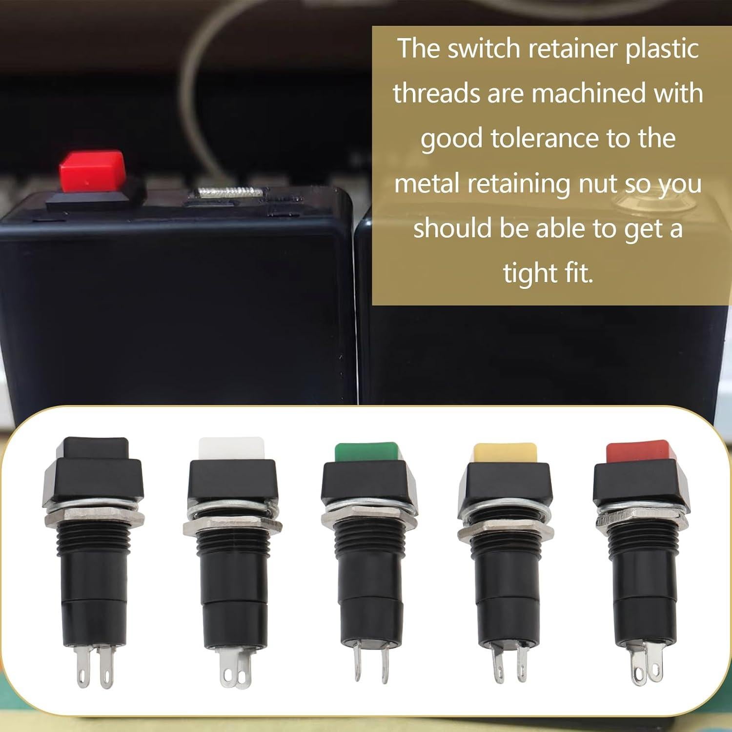 10 Interruptores Momentáneos SPST 12mm YINETTECH Colores