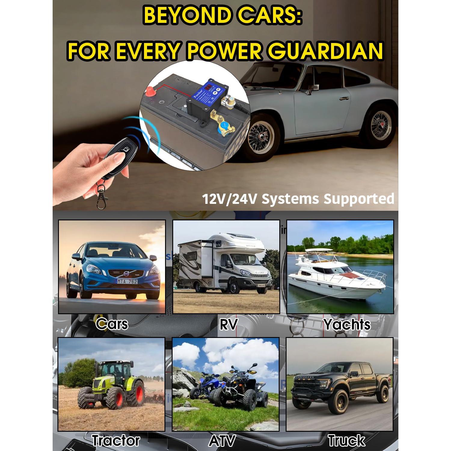 Interruptor de Desconexión de Batería Inteligente 250A 12V/24V Ponzkoe