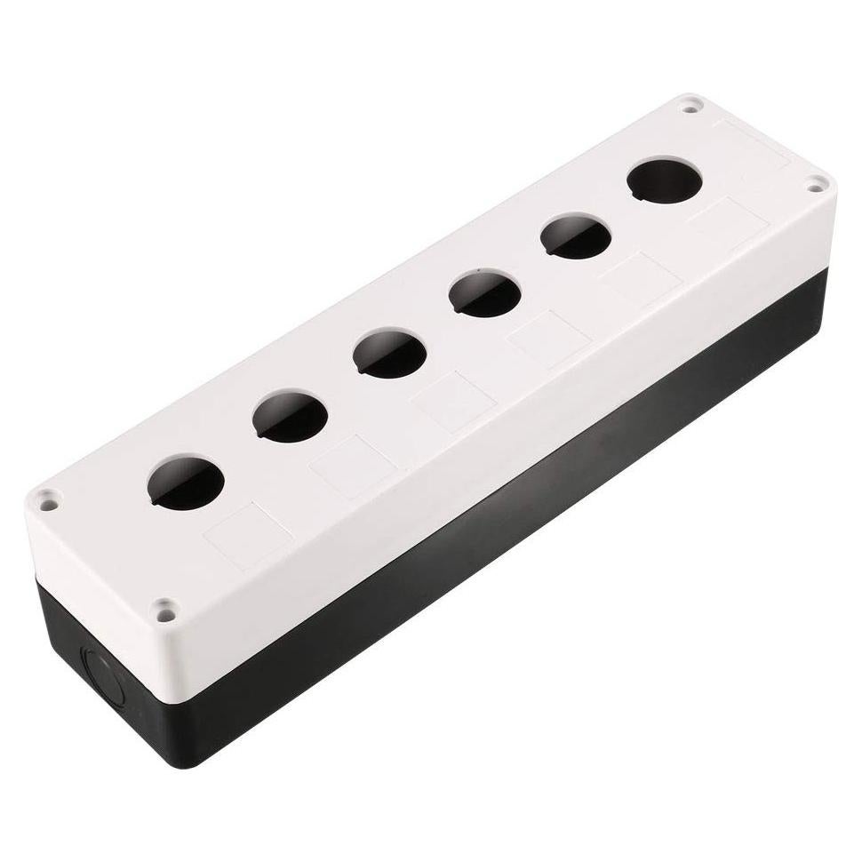 Caja de Estación de Botón Pulsador uxcell 22mm 6 Agujeros IP65