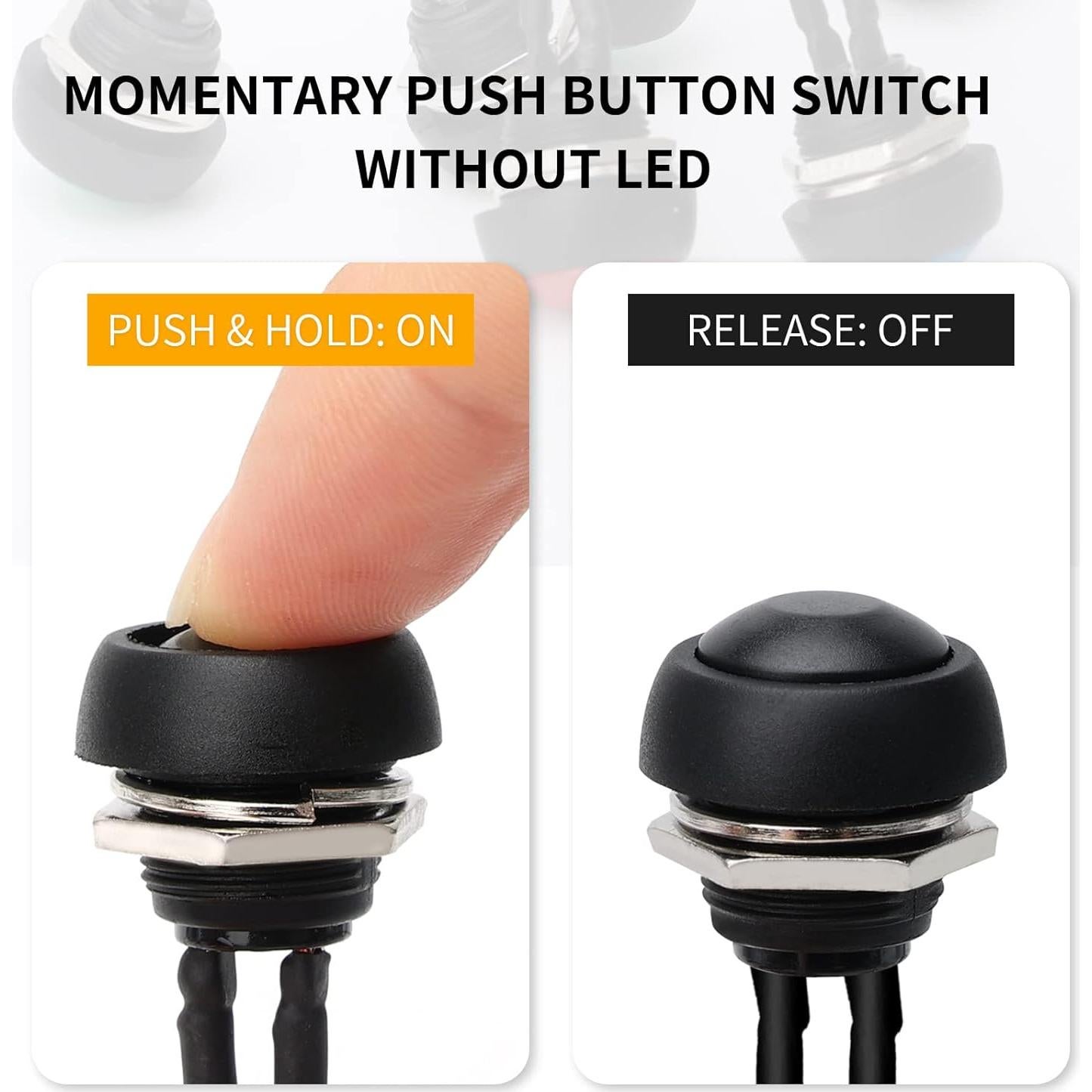 Interruptor de Botón Redondo STARELO 12mm 6PCS SPST 3A 125V