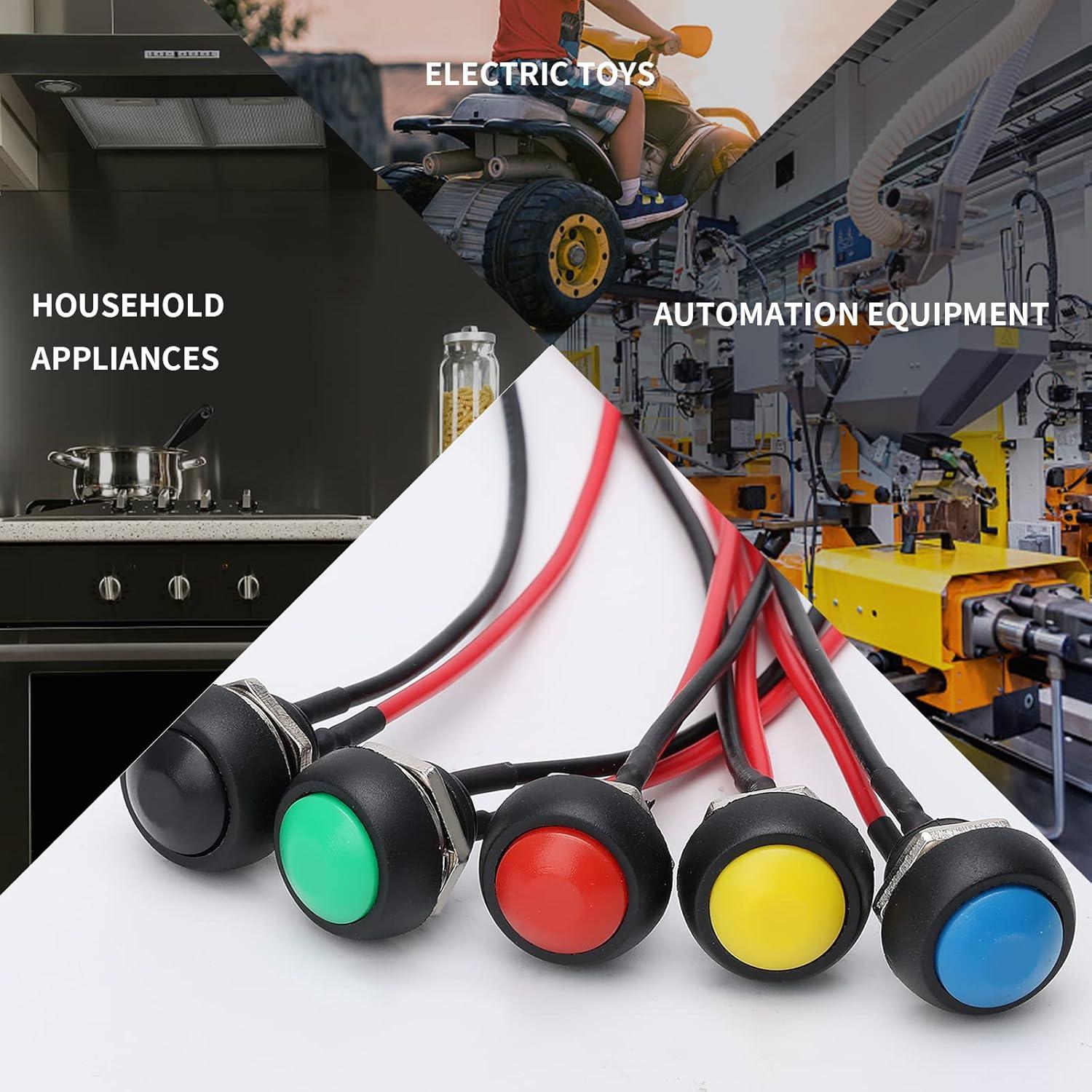 Interruptor de Botón Redondo STARELO 12mm 6PCS SPST 3A 125V