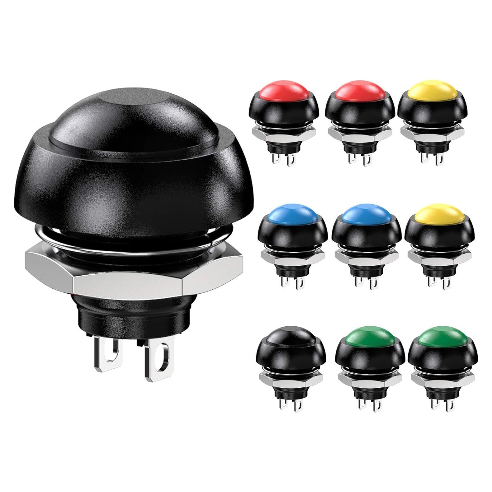 Interruptor de Botón Momentáneo DIYhz 12mm Normal Abierto 14pcs