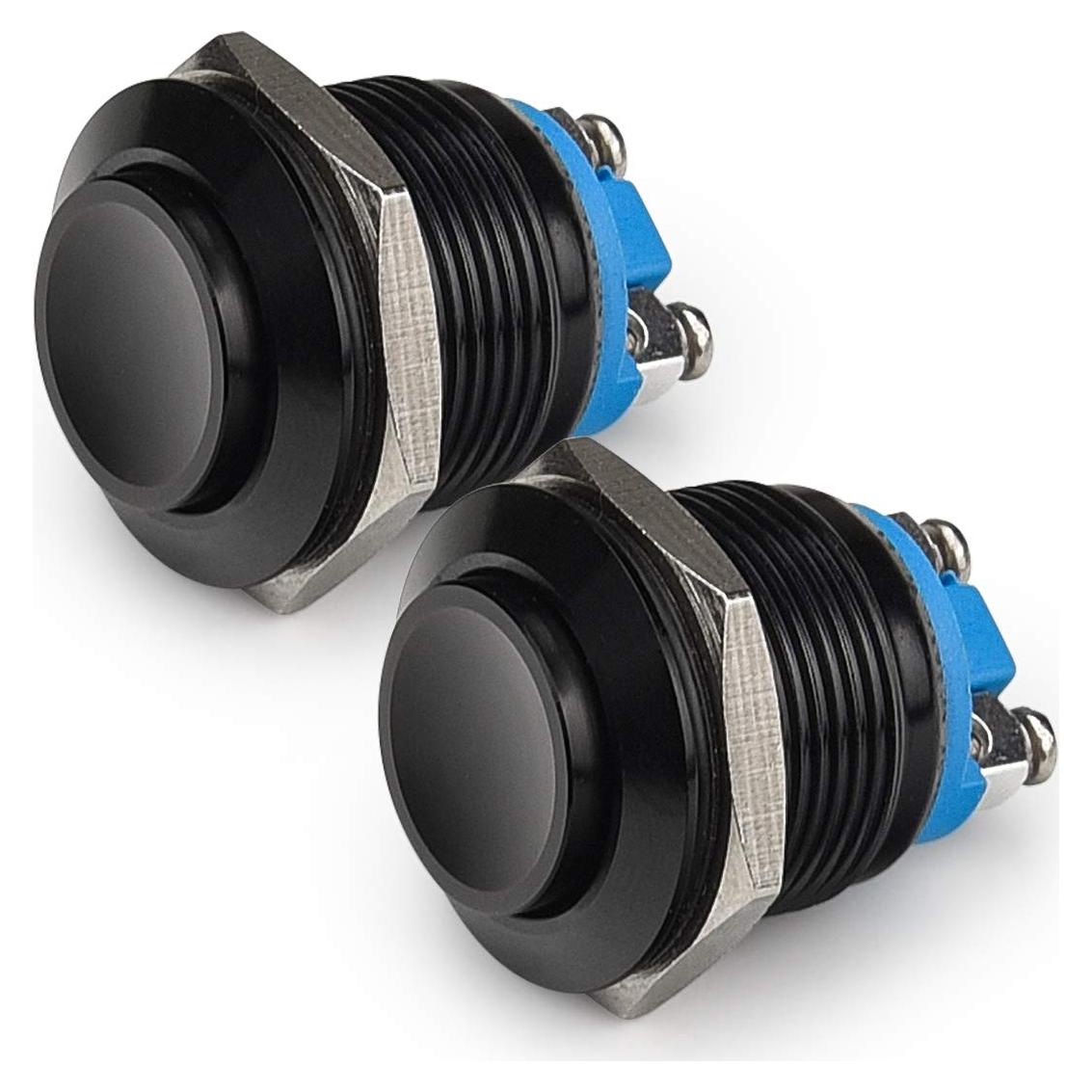 Interruptor Momentáneo APIELE 19mm 5A IP65 Carcasa Negra