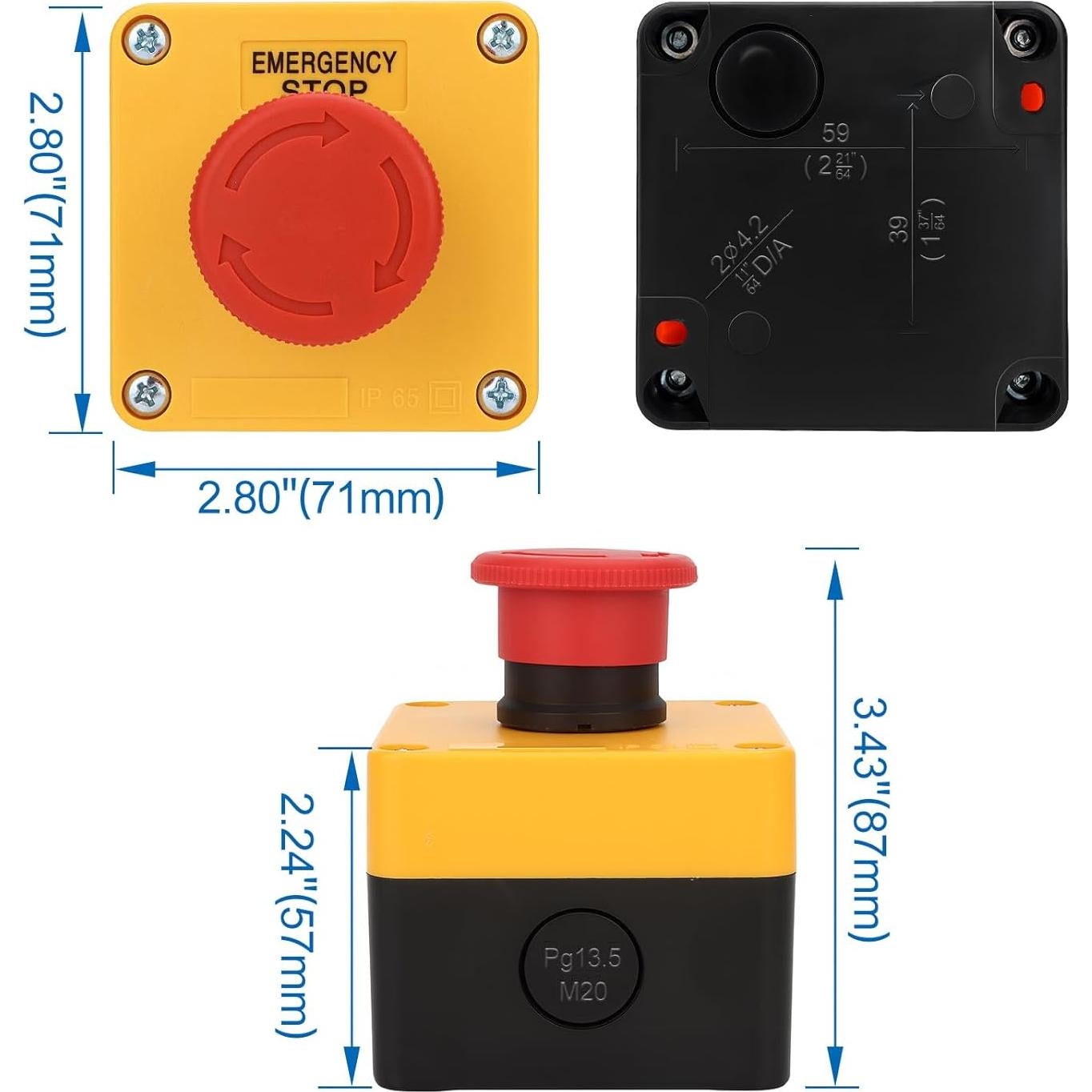 Interruptor de Parada de Emergencia Baomain 660V 2PCS