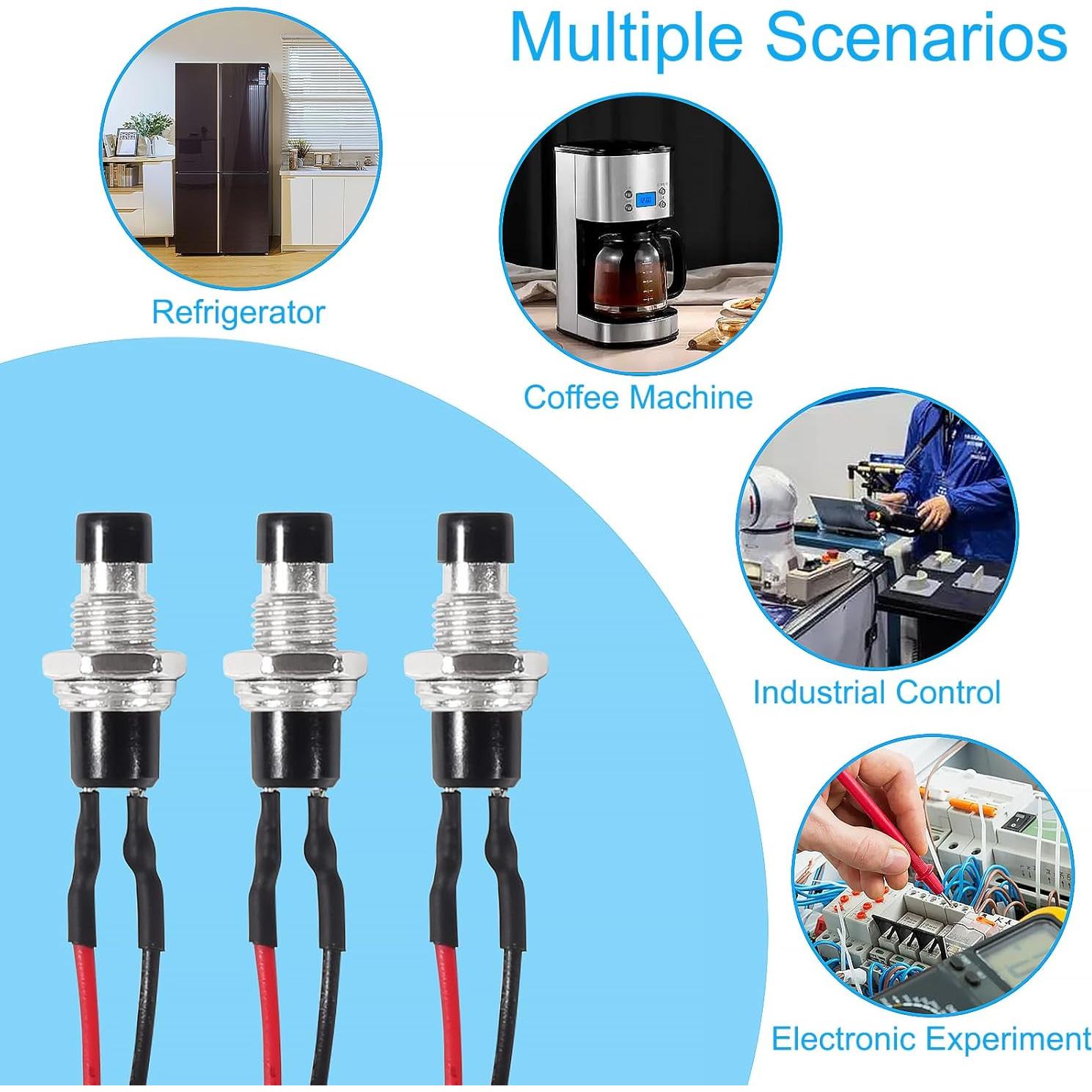 Interruptor de Botón Momentáneo 20pcs MELIFE 12V 7mm SPST