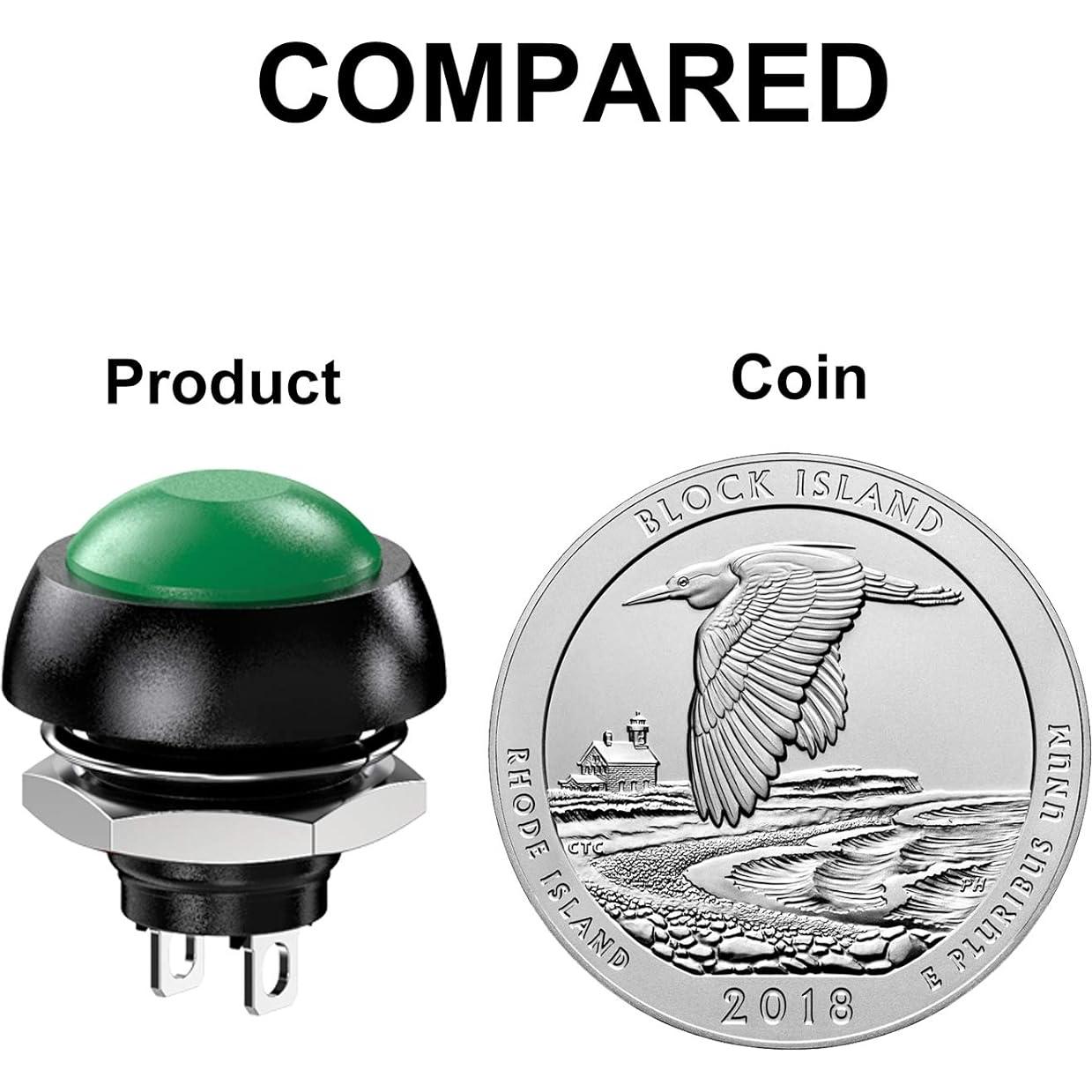 Interruptor de Botón Momentáneo Impermeable DIYhz 12mm 35 Pcs