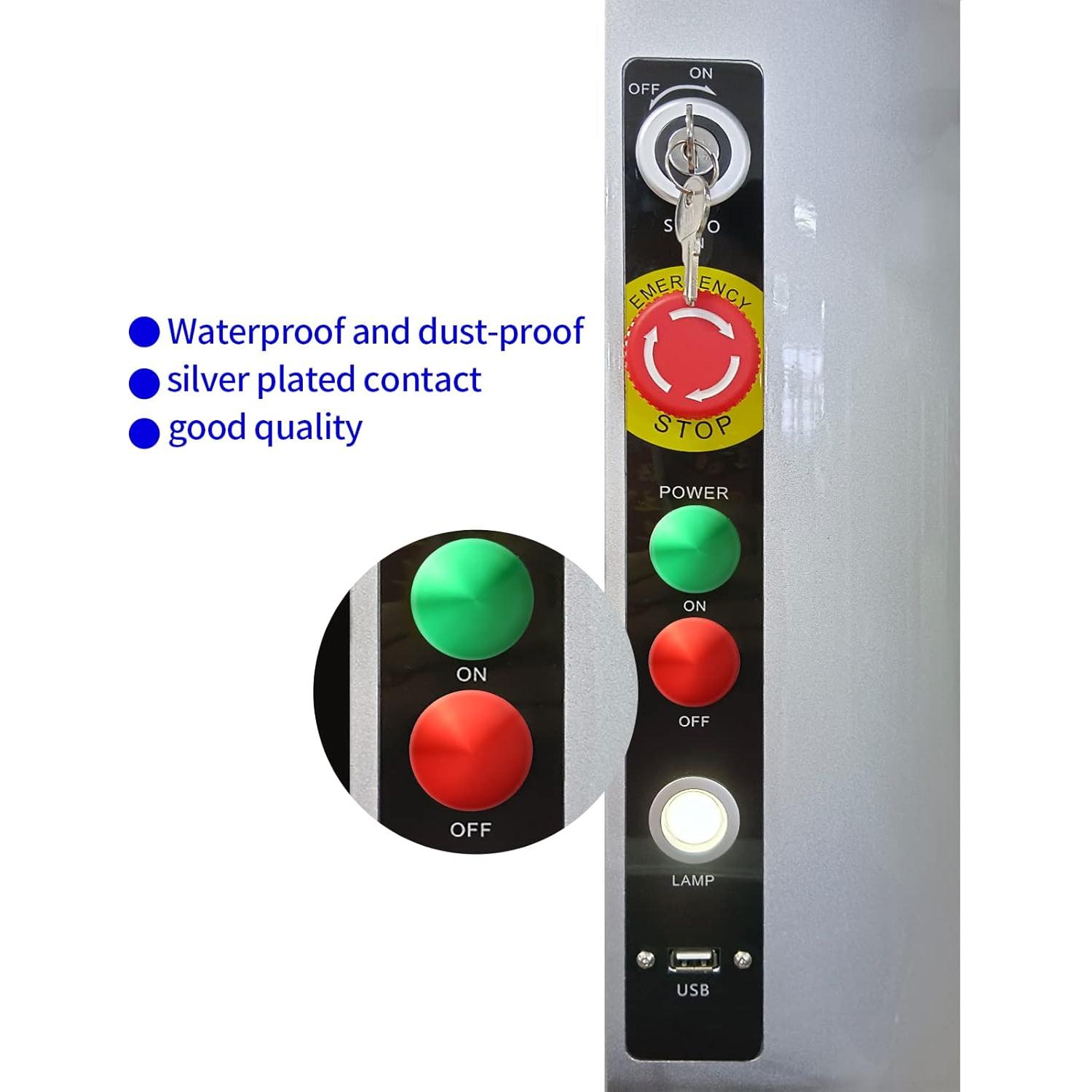 Interruptor pulsador 10A ZJWZJH 16mm Rojo a prueba de agua