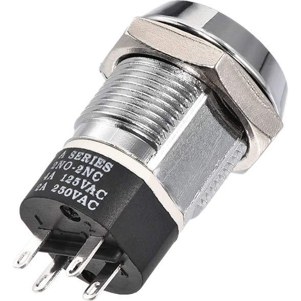 Interruptor de Botón de Bloqueo por Llave uxcell 19mm 2 Posiciones