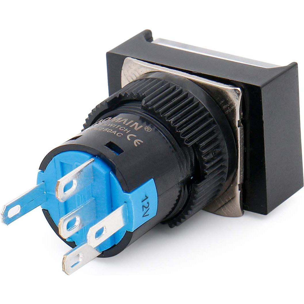 Interruptor de Botón Momentáneo Baomain 16mm 5 Pines DC 12V