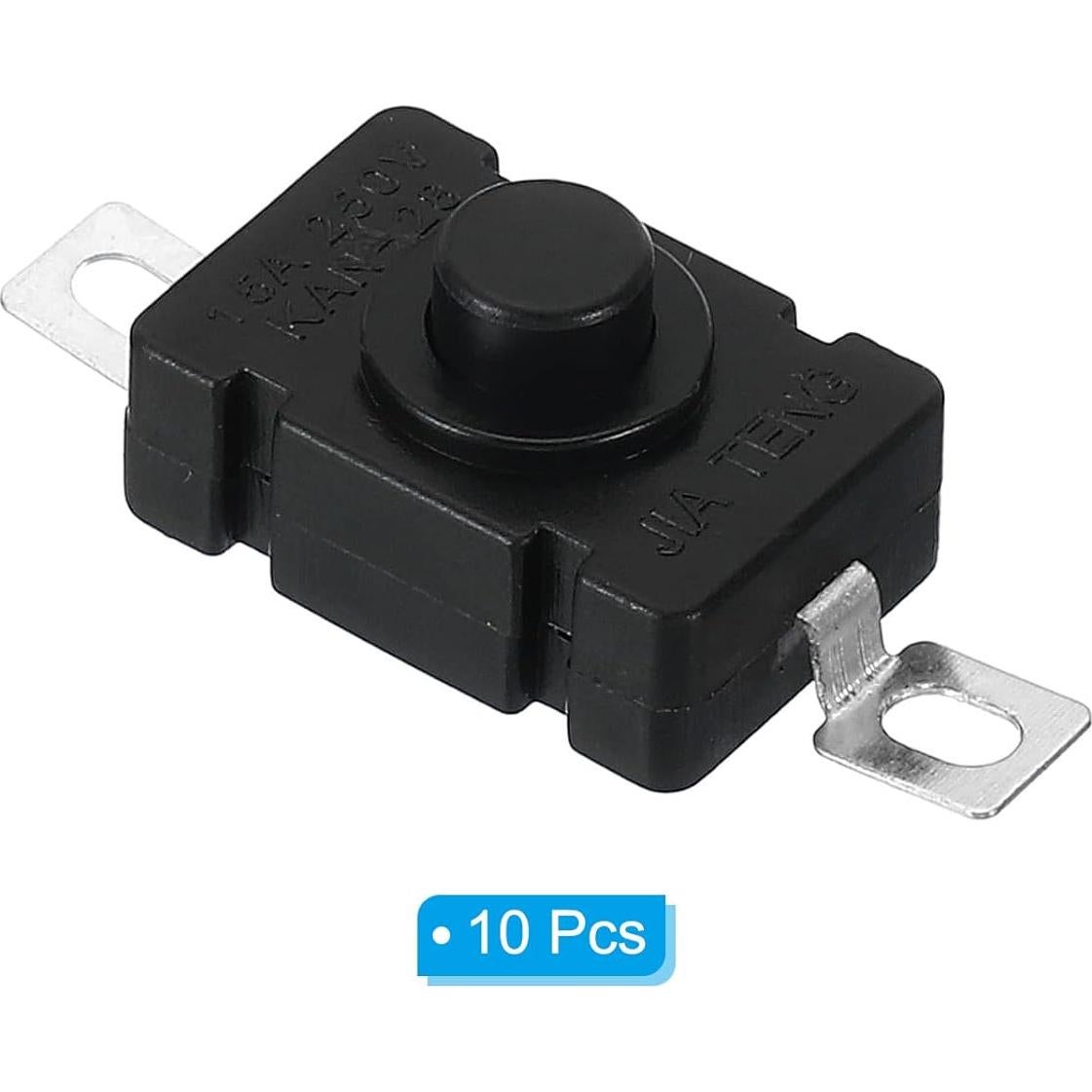 Interruptor de Botón de Presión PATIKIL 10 Pcs On/Off 250V 1.5A