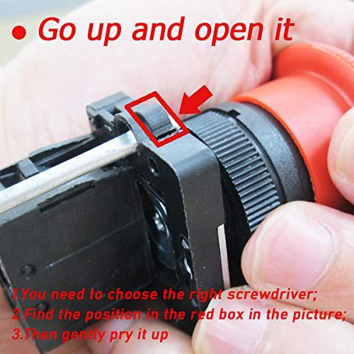 Interruptor de Parada de Emergencia Rojo mxuteuk 2Pcs 10A