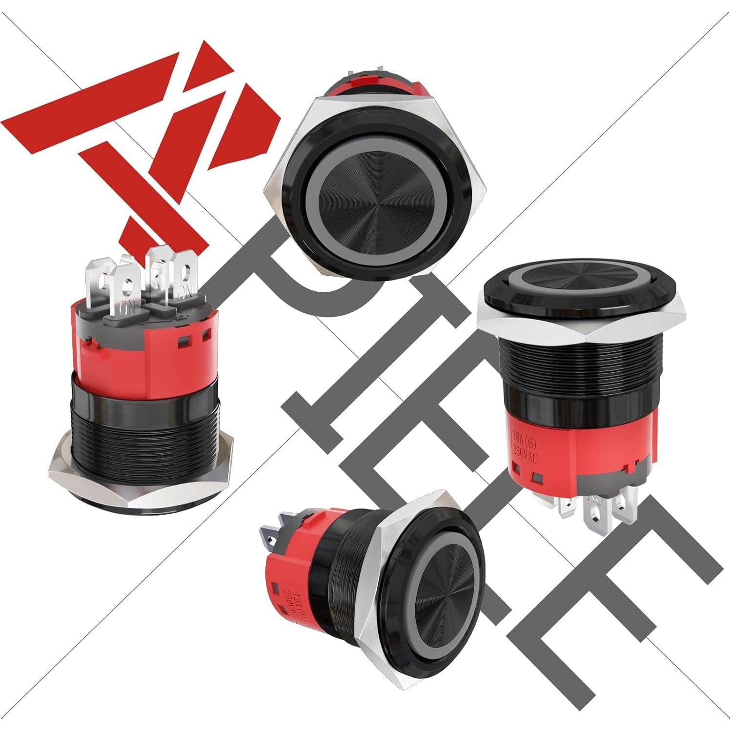 Interruptor de Botón de Presión APIELE 10A 12V LED Impermeable