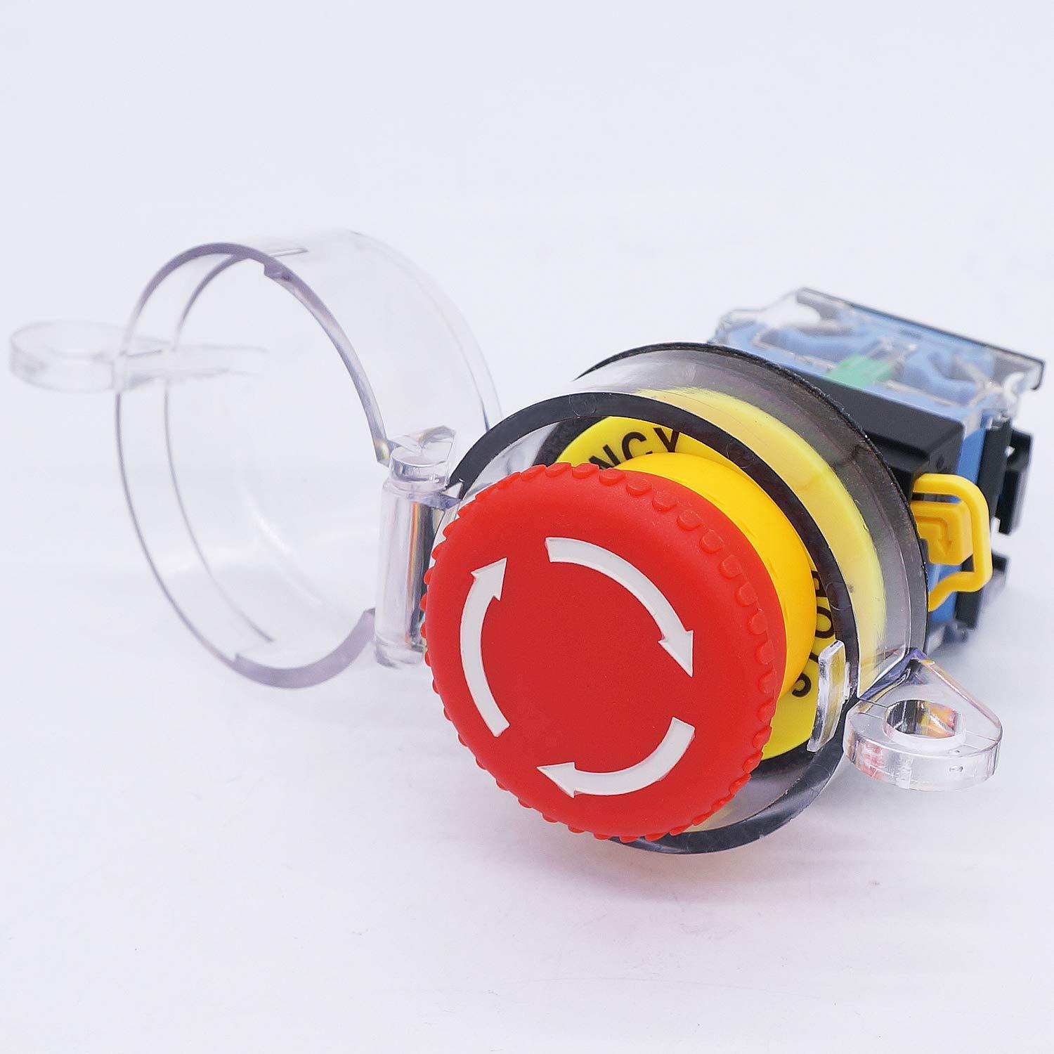 Interruptor de Botón de Parada de Emergencia TWTADE 22mm 10A 440V