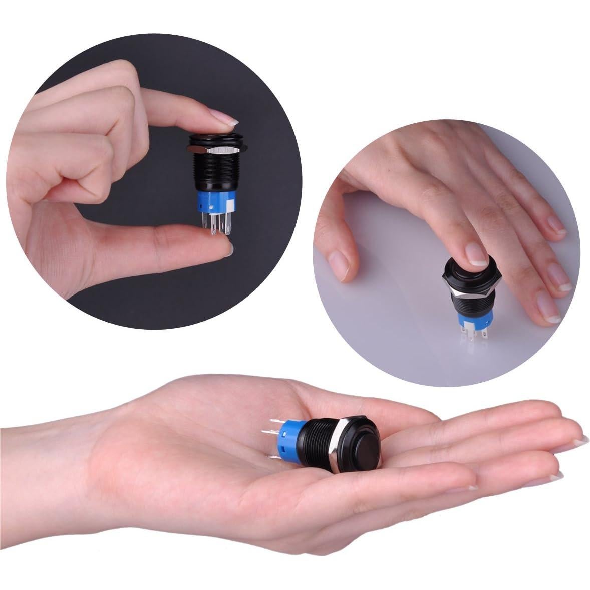 Interruptor Latching Ulincos U19C2 19mm Metal LED Azul