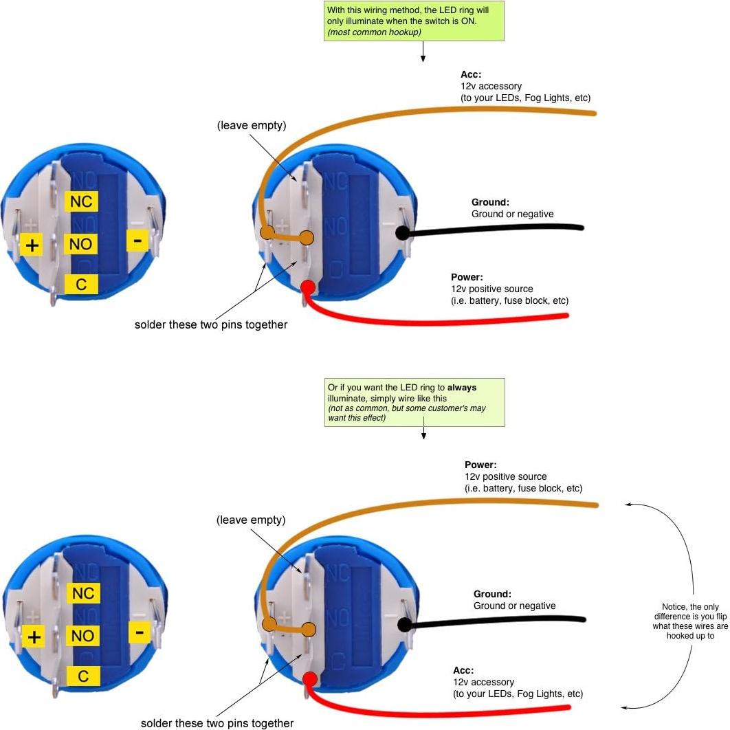 Interruptor Latching Ulincos U19C2 19mm Metal LED Azul
