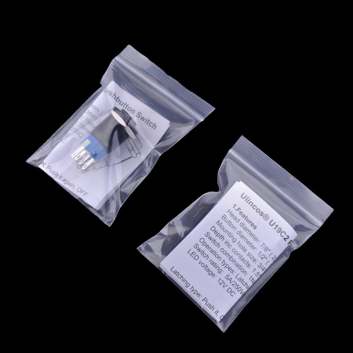 Interruptor Latching Ulincos U19C2 19mm Metal LED Azul