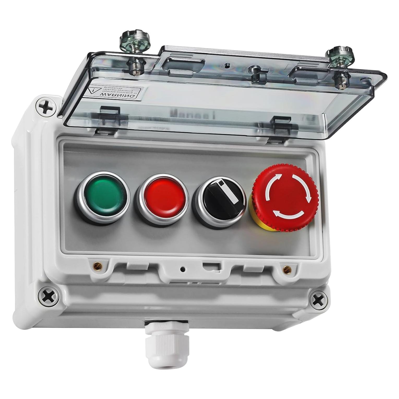Caja de Interruptor IP67 Manesi con Botones Rojo y Verde
