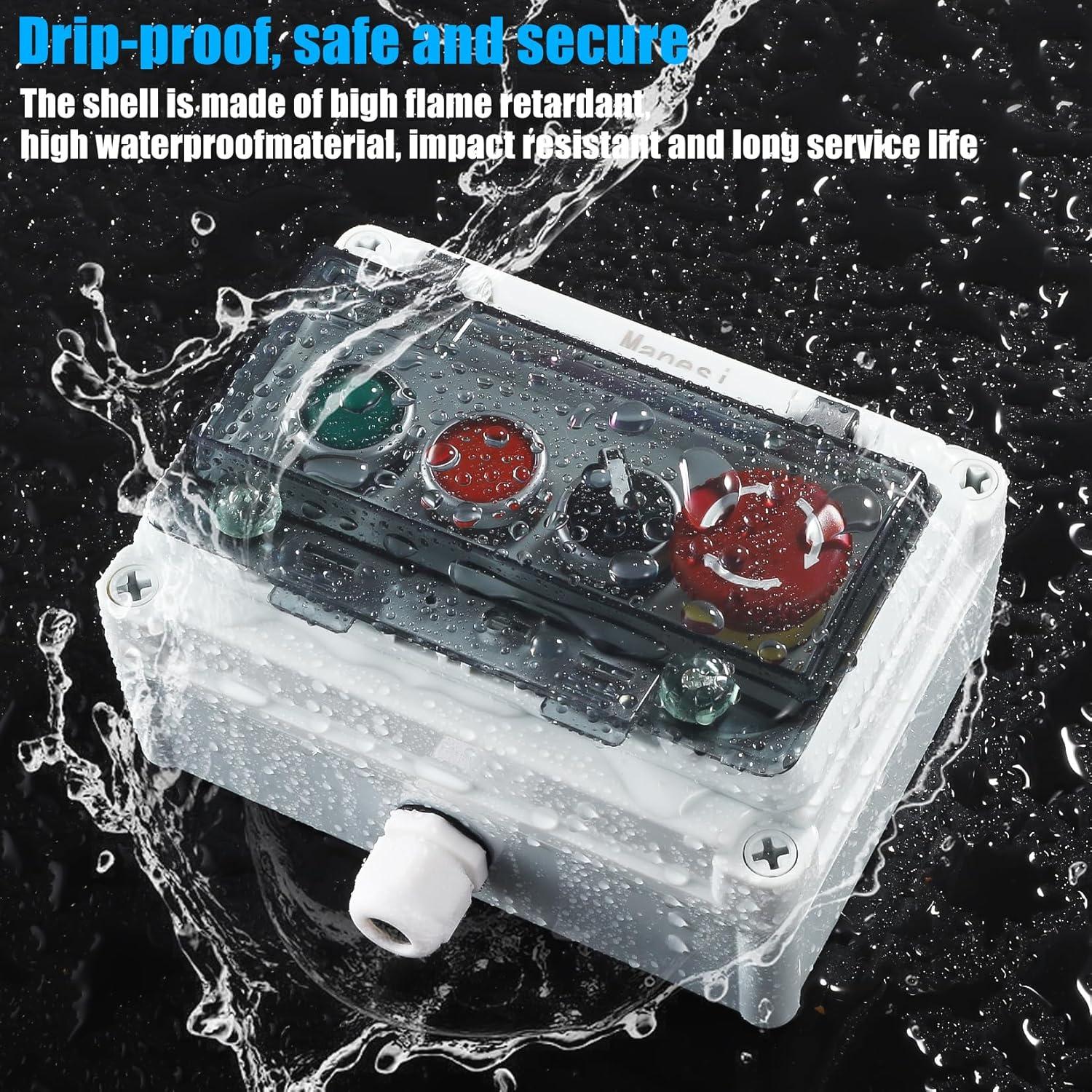 Caja de Interruptor IP67 Manesi con Botones Rojo y Verde