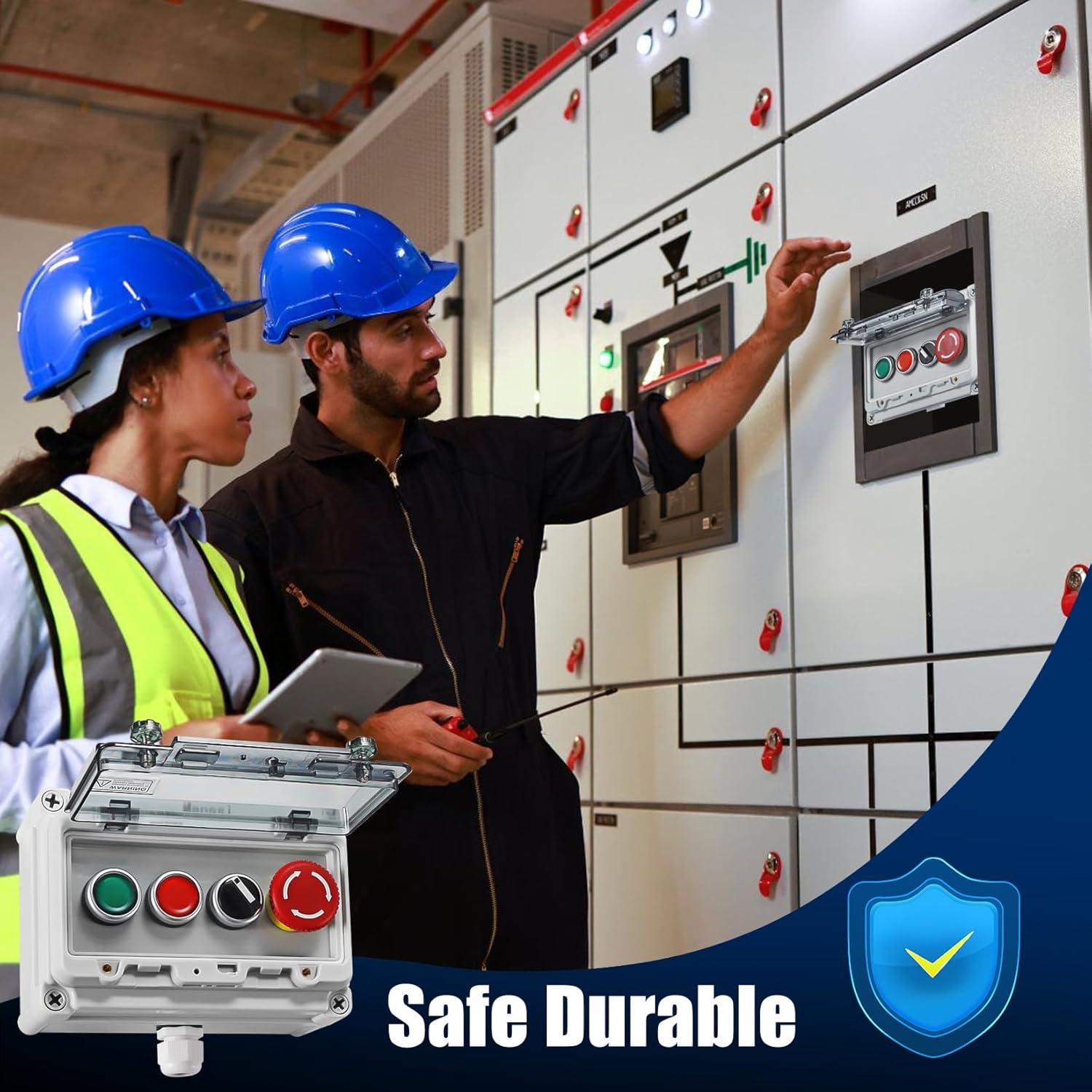 Caja de Interruptor IP67 Manesi con Botones Rojo y Verde