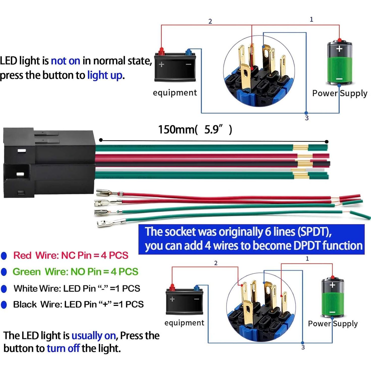 Interruptor Momentáneo 25mm Acero Inoxidable 304 LED 12V