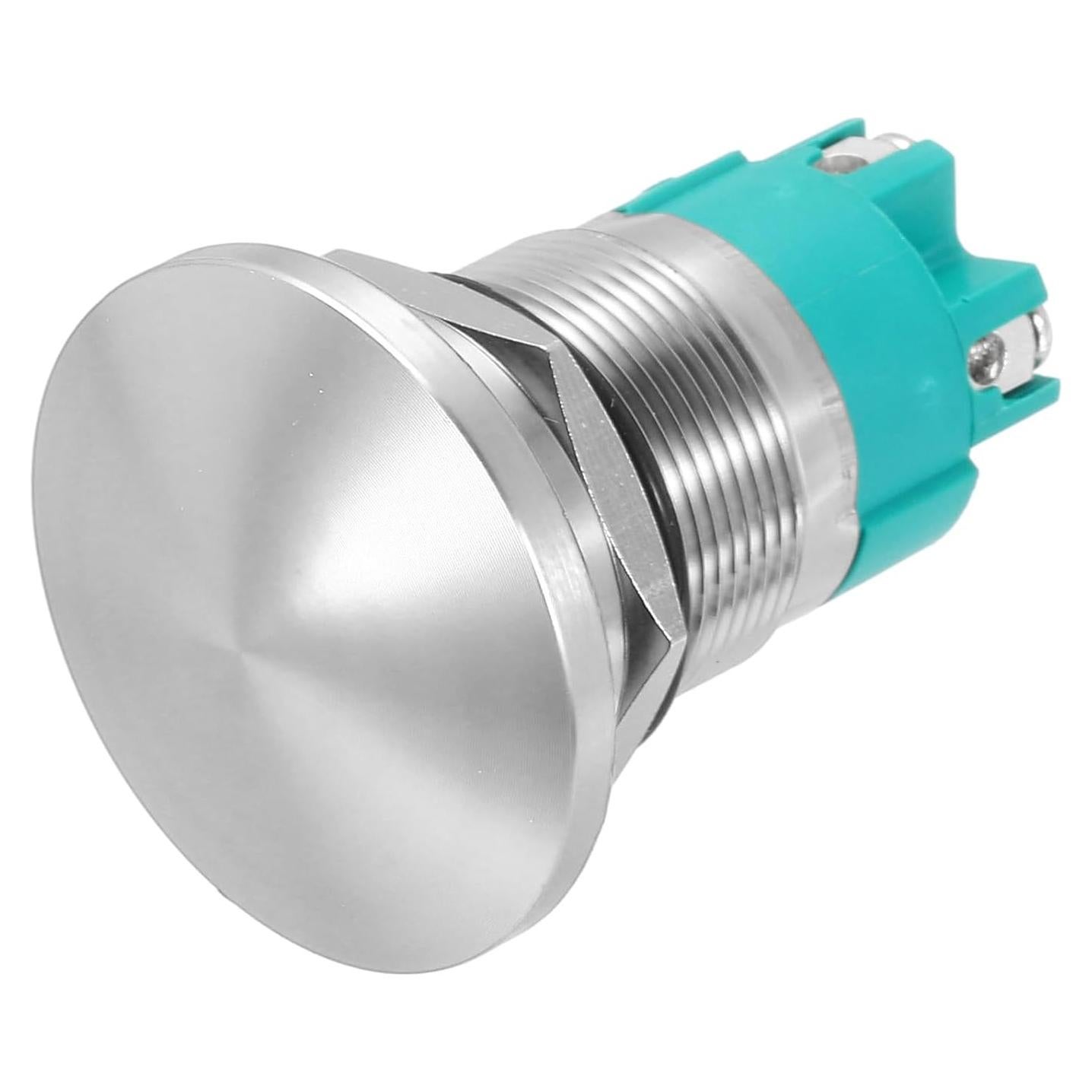 Interruptor de Botón de Cabeza de Hongo MECCANIXITY 10A 22mm Plata IP65