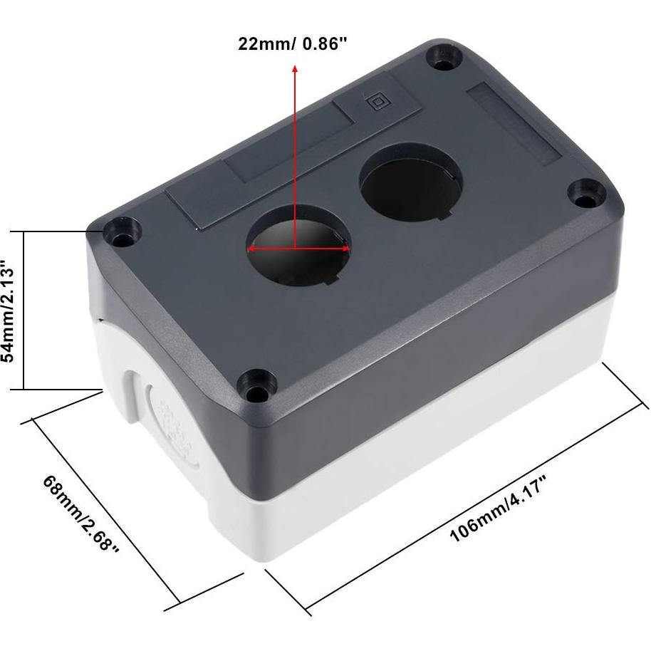 Caja de Control de Interruptor Pulsador 22mm uxcell Impermeable