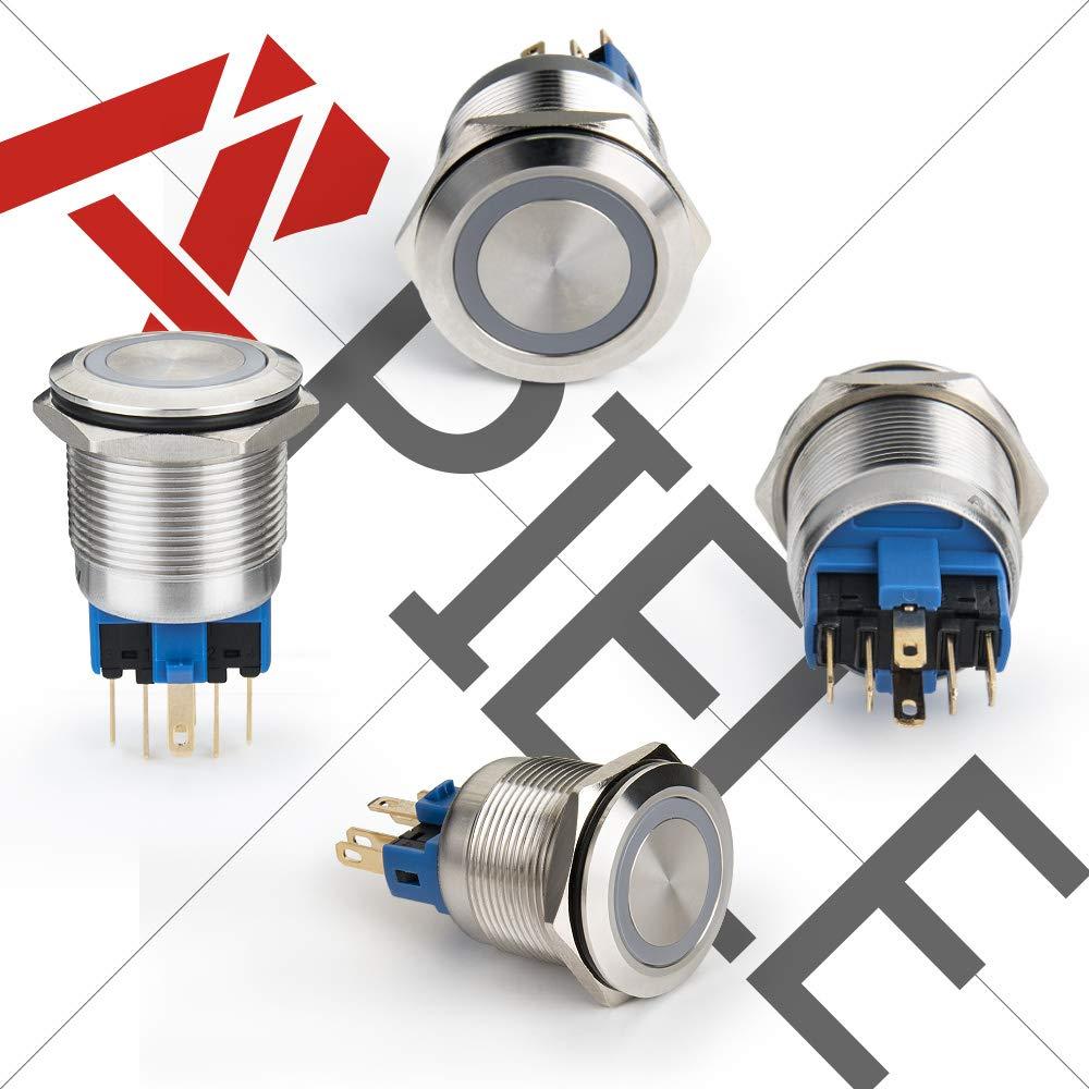 Interruptor de Botón de Presión APIELE 22mm Rojo IP65