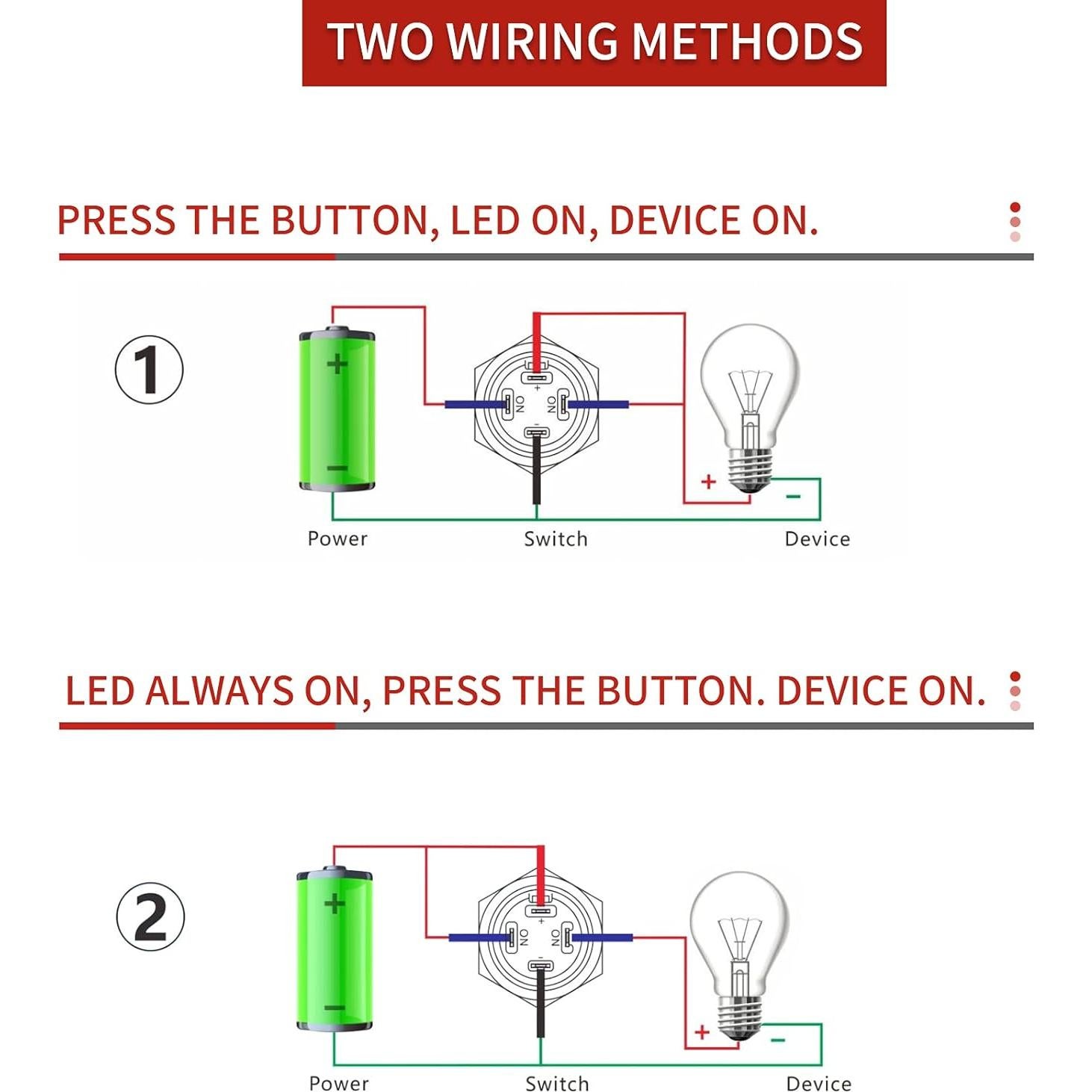 Interruptor de Arranque por Pulsador APIELE 12V con LED Rojo