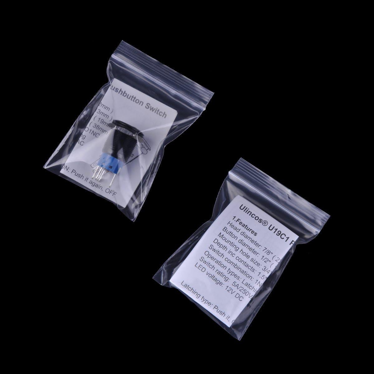 Interruptor Latching Ulincos U19C1 19mm Metal LED Verde