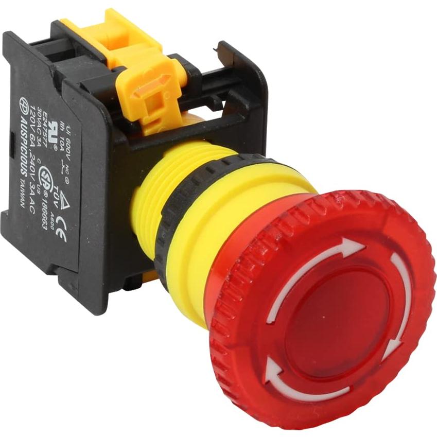 Interruptor de Parada de Emergencia Alpinetech 22mm Rojo LED 24V