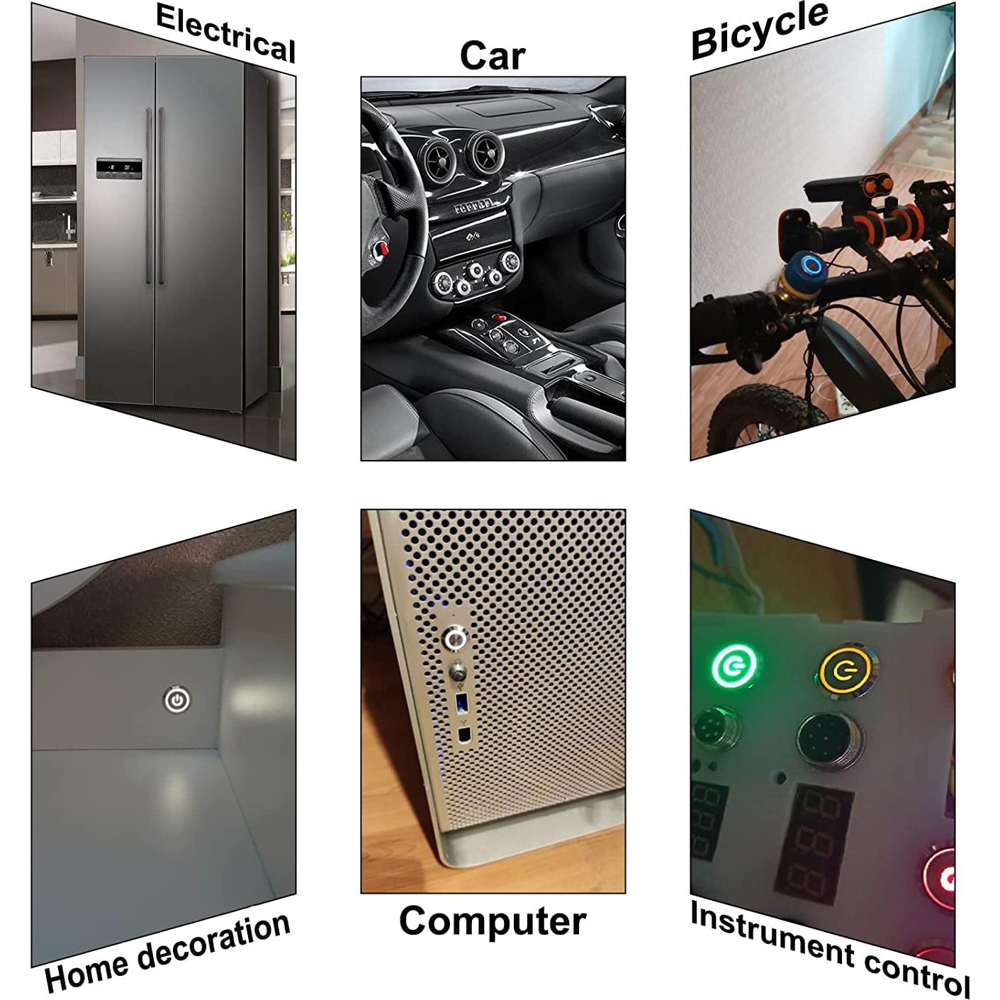 Interruptor Momentáneo 22mm DMWD Metal Impermeable 7Amp 12-24V
