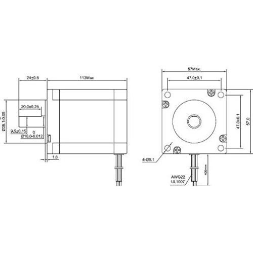 Motor Paso a Paso Nema 23 STEPPERONLINE 3Nm 4.2A 114mm
