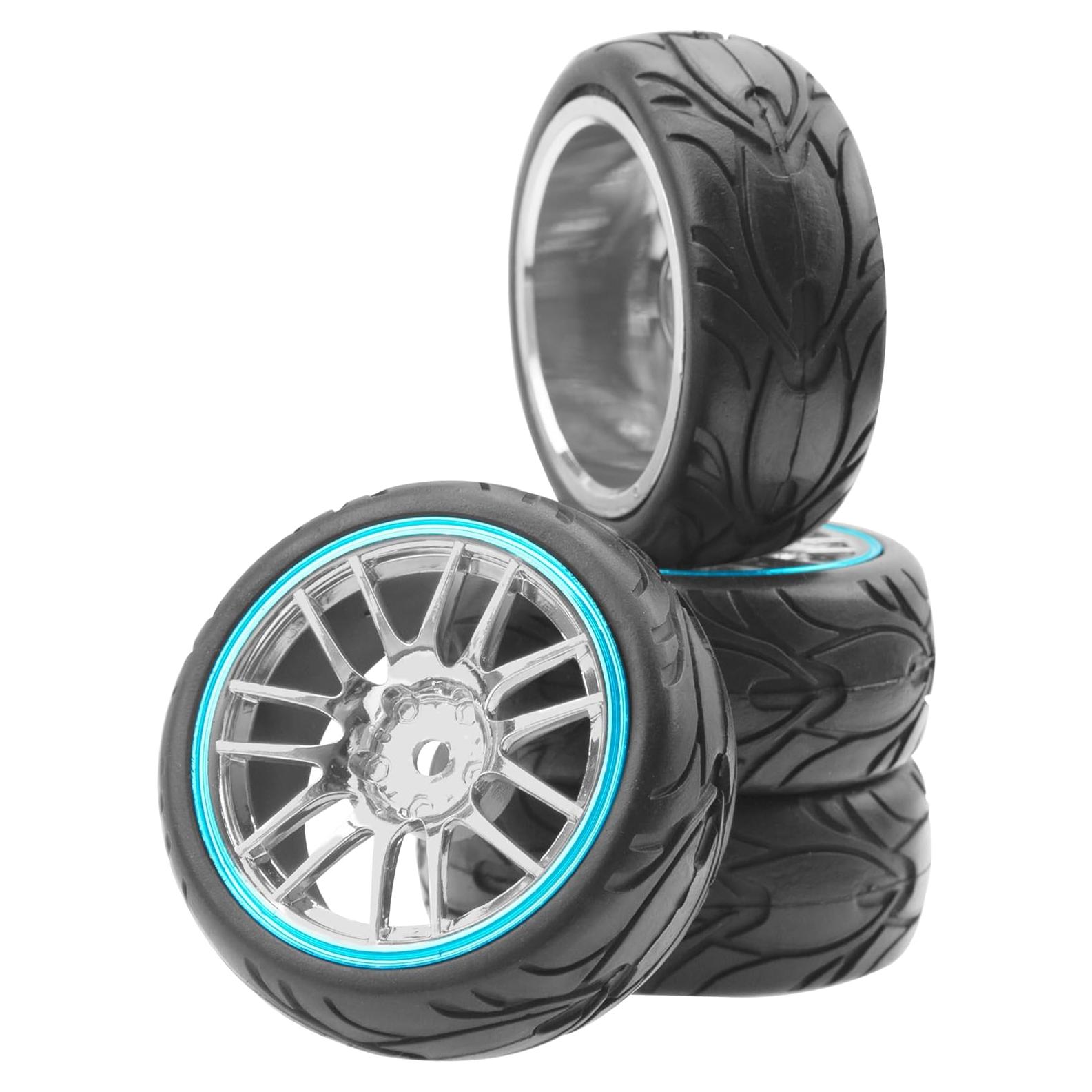 Rines y Neumáticos RC 1/10 ShareGoo 66mm Azul/Rojo Set 4