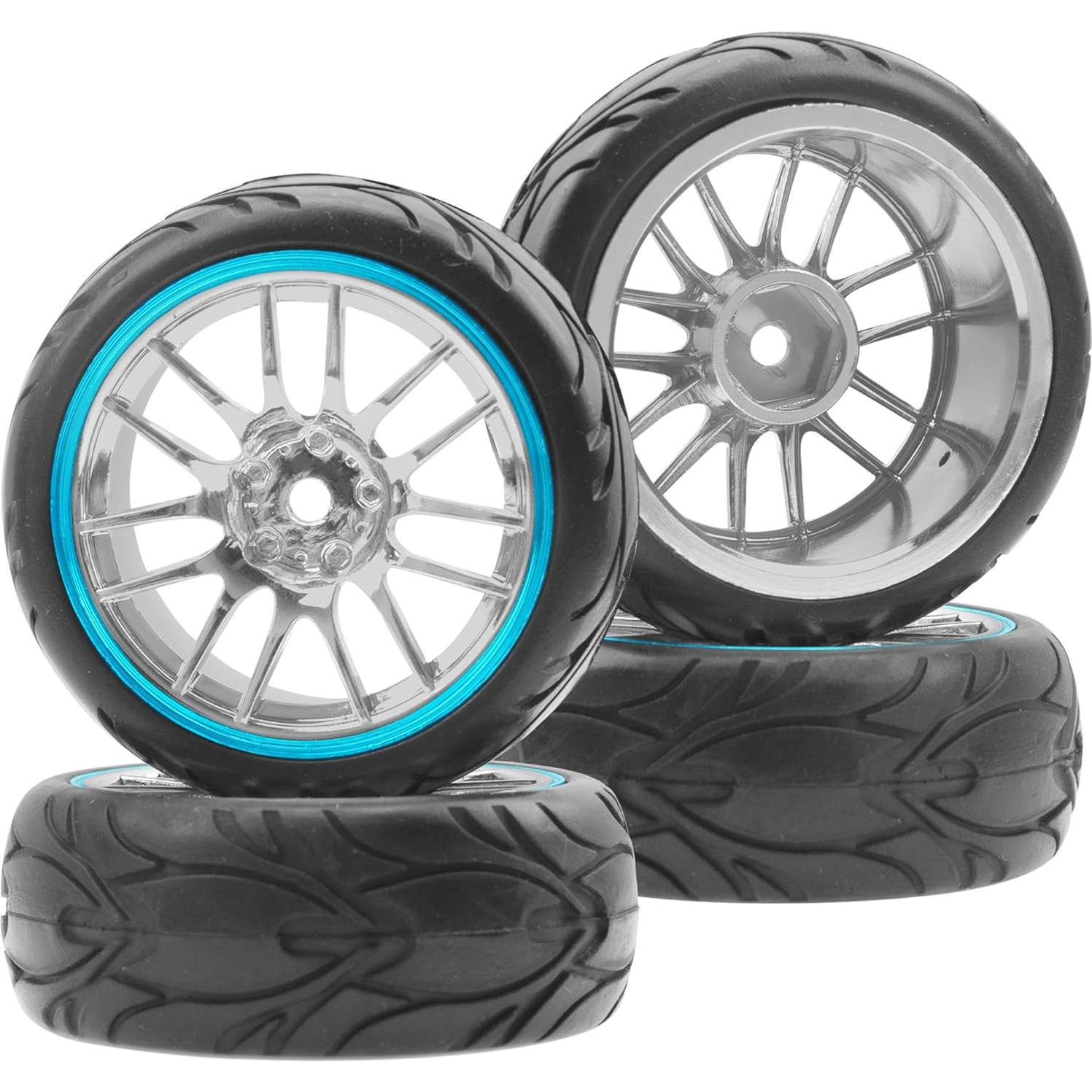 Rines y Neumáticos RC 1/10 ShareGoo 66mm Azul/Rojo Set 4