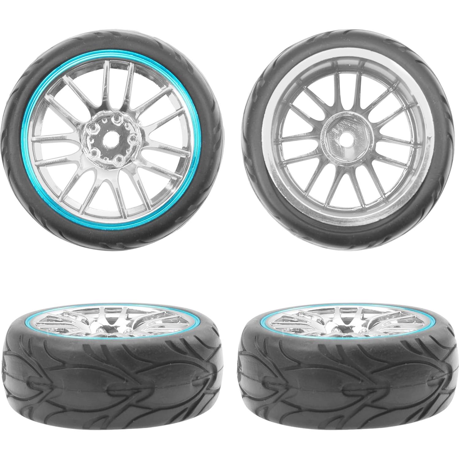 Rines y Neumáticos RC 1/10 ShareGoo 66mm Azul/Rojo Set 4