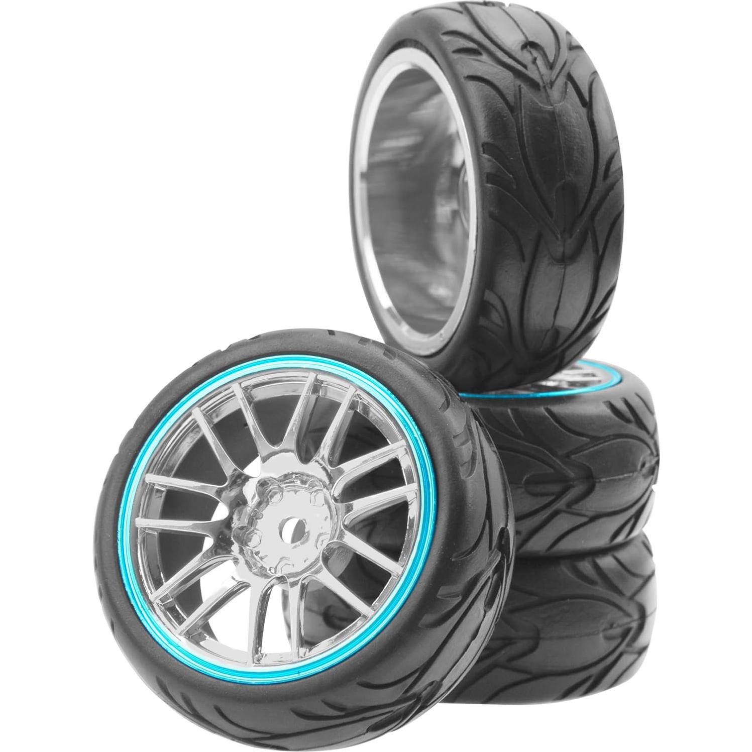 Rines y Neumáticos RC 1/10 ShareGoo 66mm Azul/Rojo Set 4