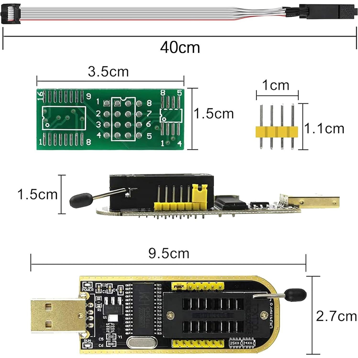 Programador de Chip Flash CH341A USB con Clip SOP8 y Adaptadores