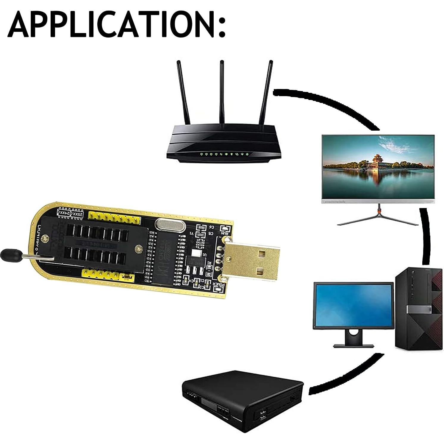 Programador de Chip Flash CH341A USB con Clip SOP8 y Adaptadores