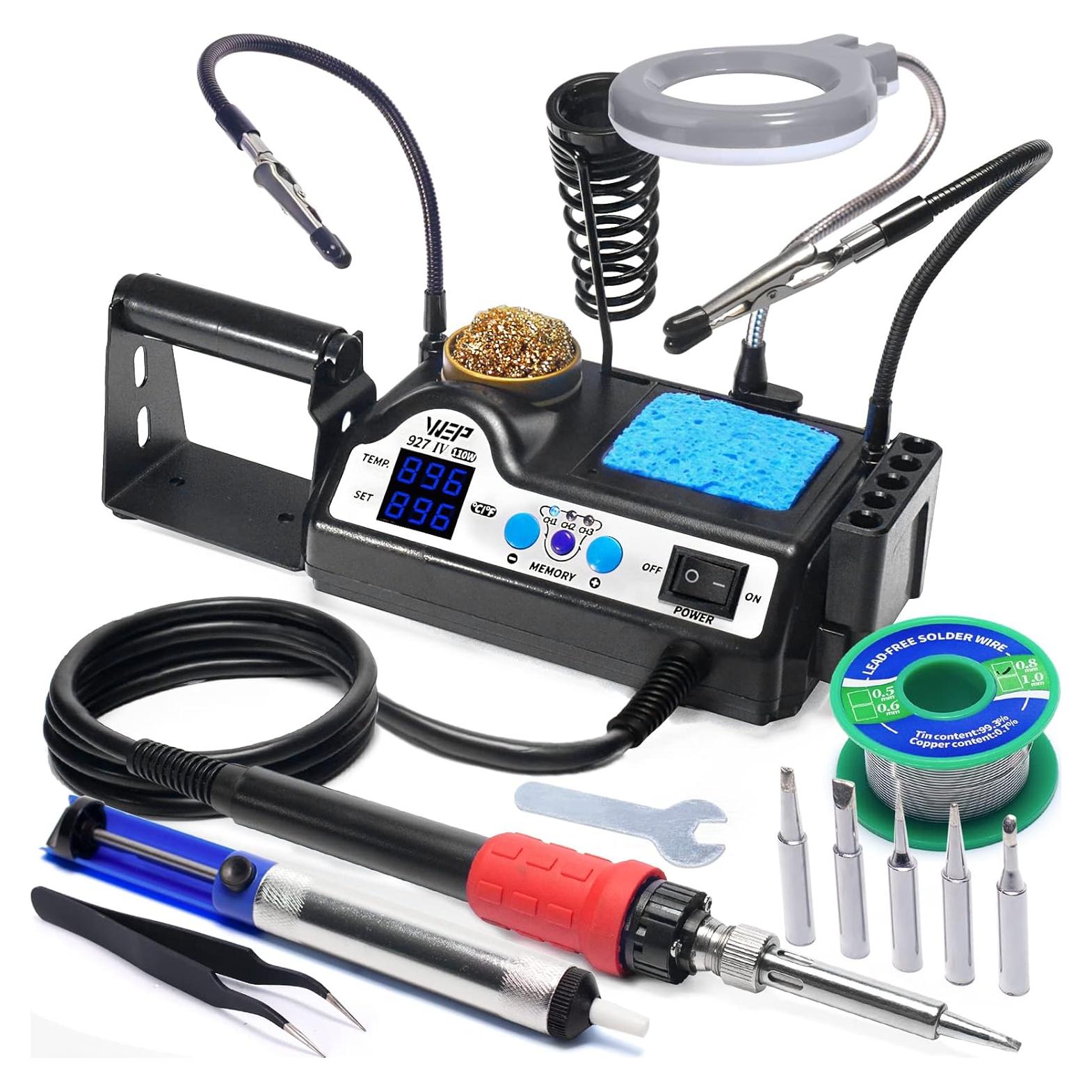 Estación de Soldadura WEP 927-IV 110W con Lupa LED y Accesorios