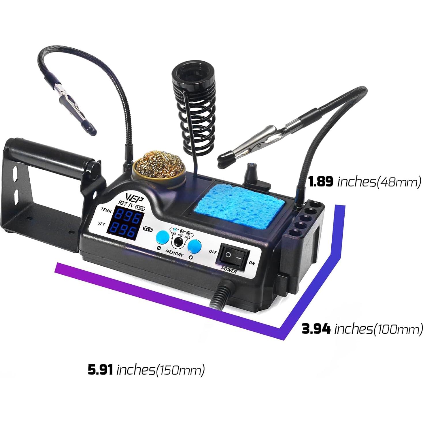 Estación de Soldadura WEP 927-IV 110W con Lupa LED y Accesorios