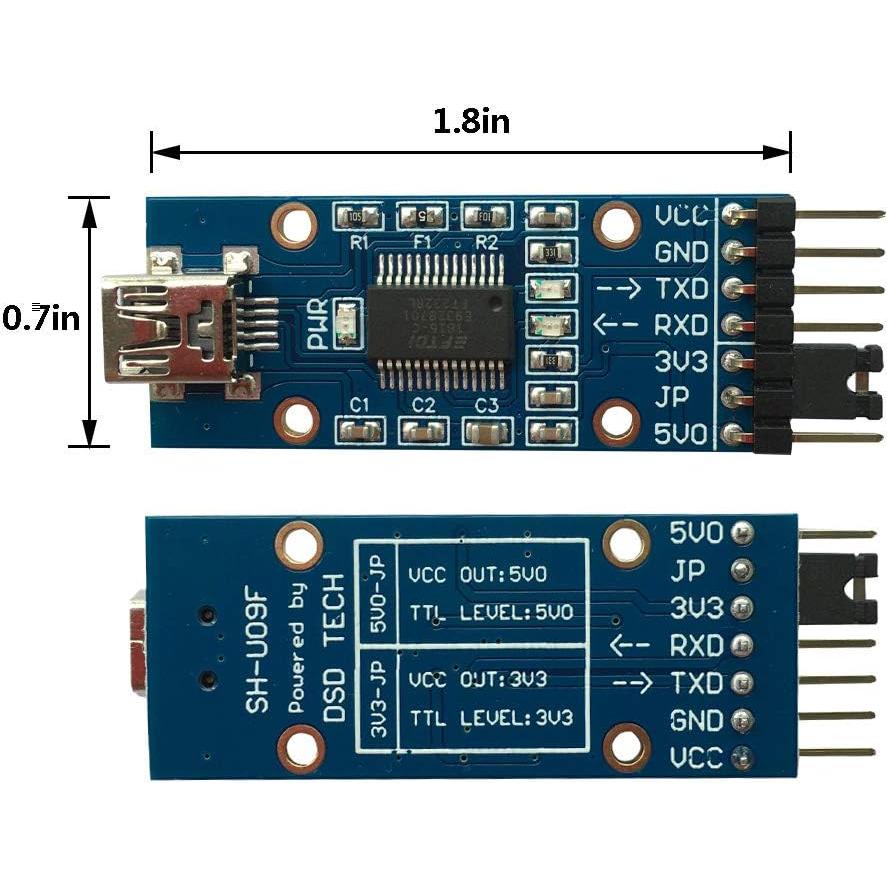 Adaptador USB a TTL DSD TECH SH-U09F FTDI 3.3V/5V