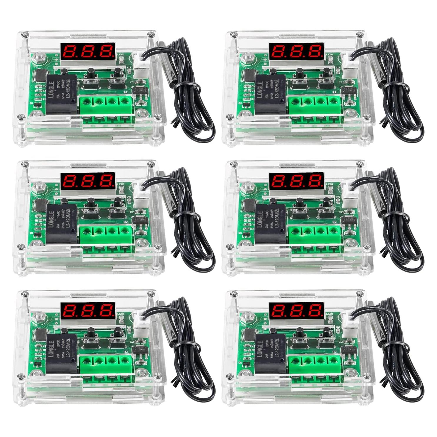 6pcs Controlador de Temperatura Digital W1209 12V con Caja