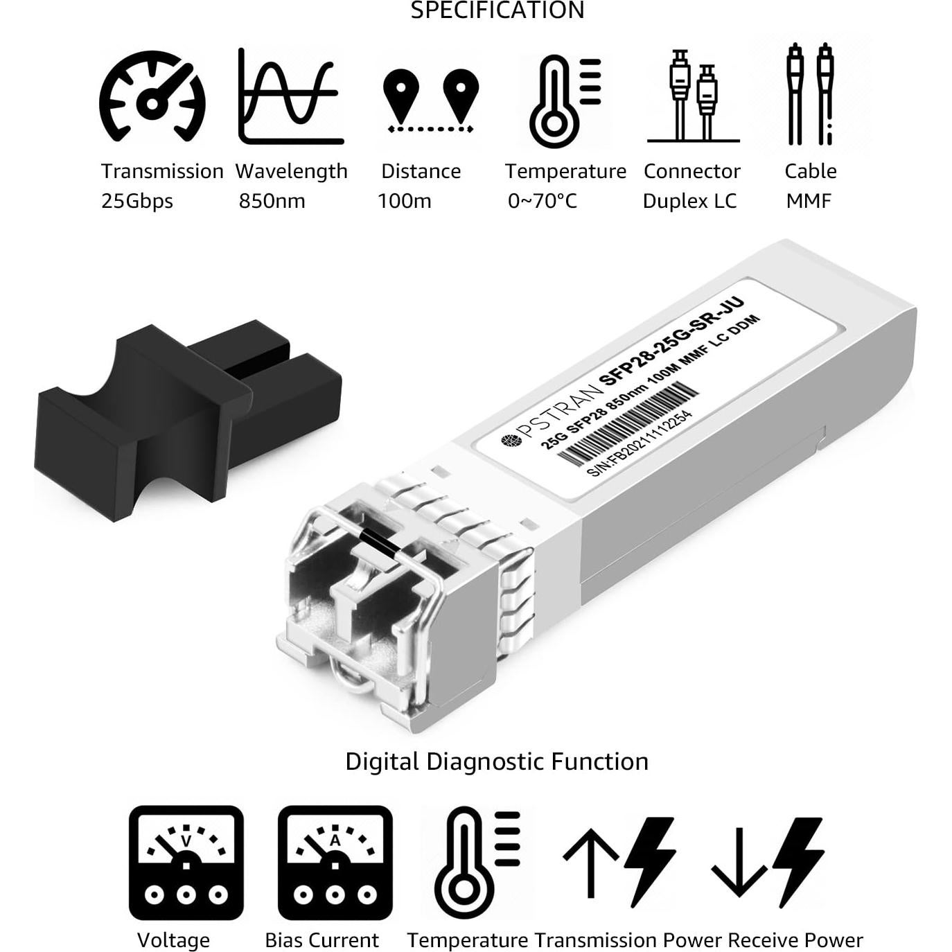 Módulo Transceptor Óptico SFP28 25GBASE-SR Fiber-Store 100m