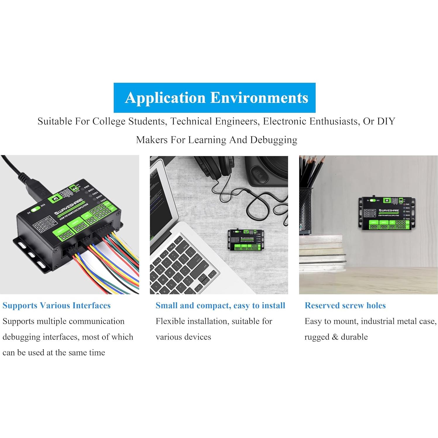 Convertidor USB a UART I2C SPI JTAG Wonrabai 9g
