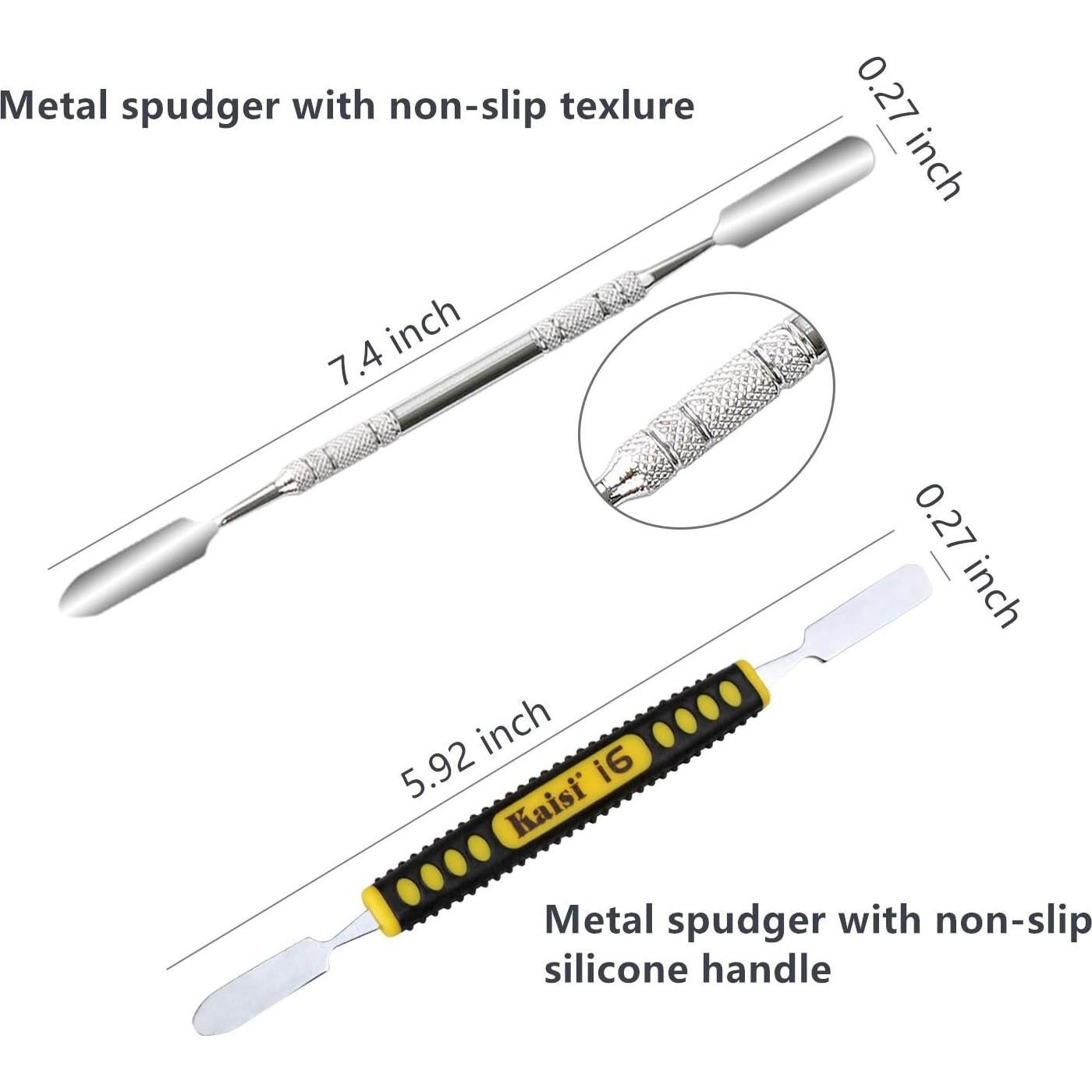 Kaisi Professional Electronics Opening Pry Tool Repair Kit with Metal Spudger Non-Abrasive Nylon Spudgers and Anti-Static Tweezers for Cellphone iPhone Laptops Tablets and More, 20 Piece