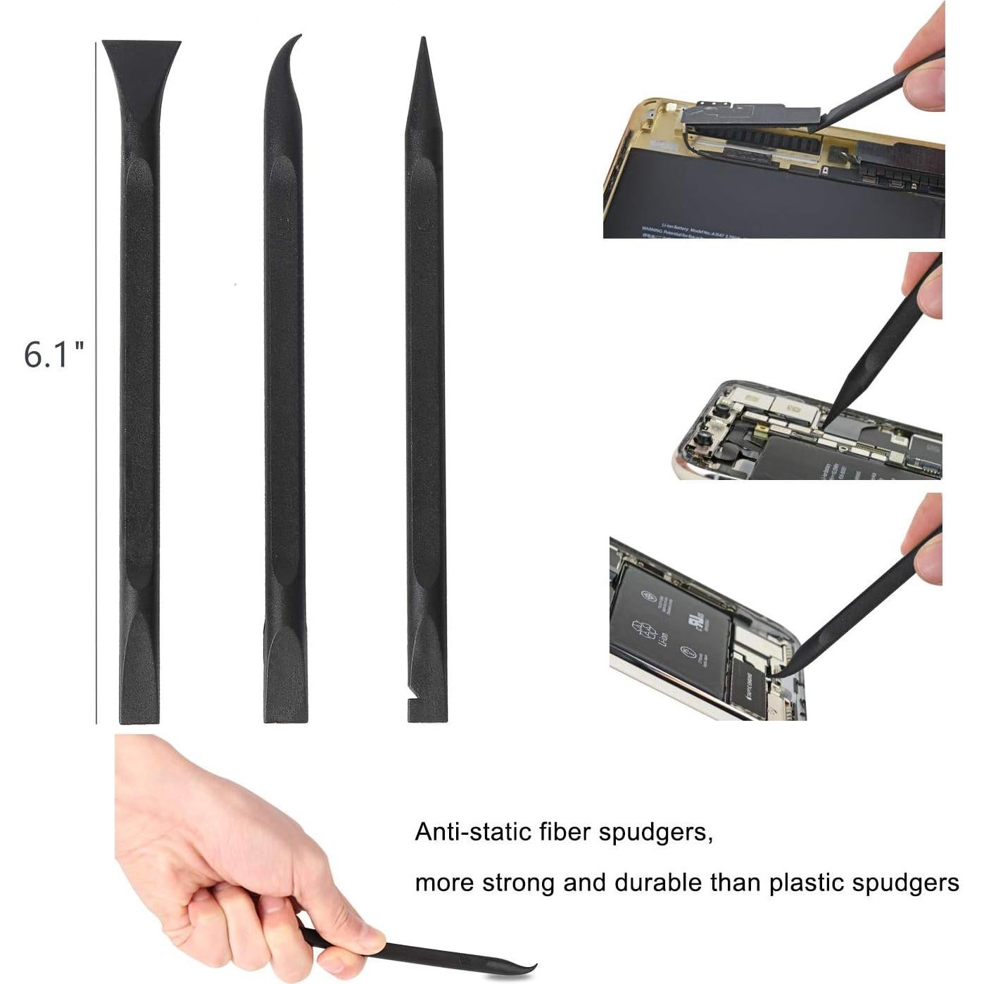 Kaisi Professional Electronics Opening Pry Tool Repair Kit with Metal Spudger Non-Abrasive Nylon Spudgers and Anti-Static Tweezers for Cellphone iPhone Laptops Tablets and More, 20 Piece